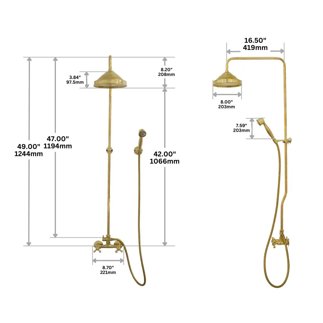 Heritage - Unlacquered Brass Exposed Shower System With Handheld alternate view 9
