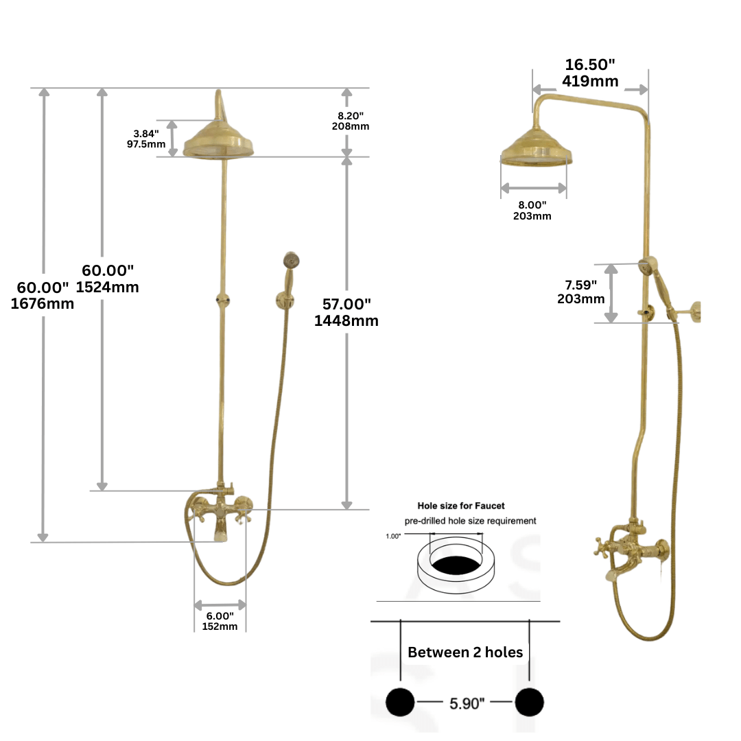 Heritage - Unlacquered Brass Exposed Shower System With Tub Filler alternate view 11
