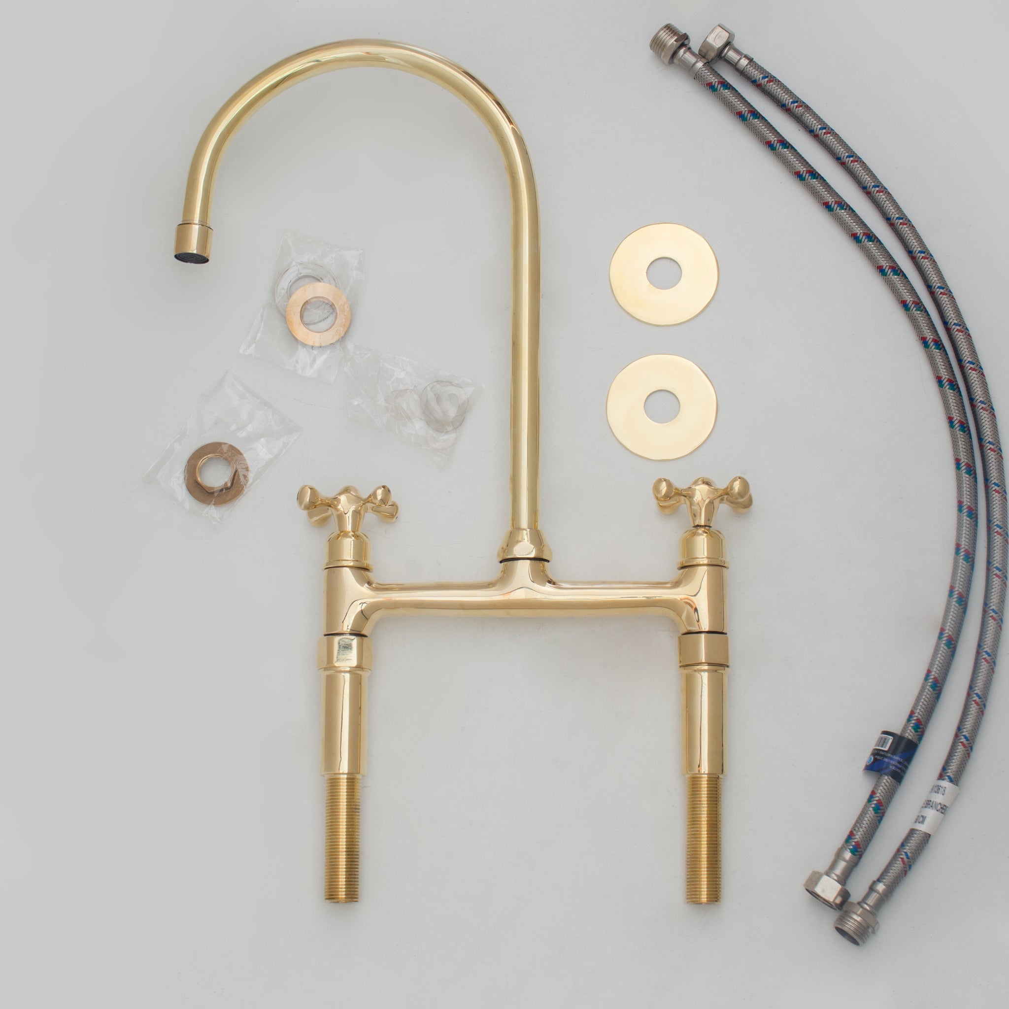 Heritage - Unlacquered Brass Kitchen Bridge Faucet alternate view 12