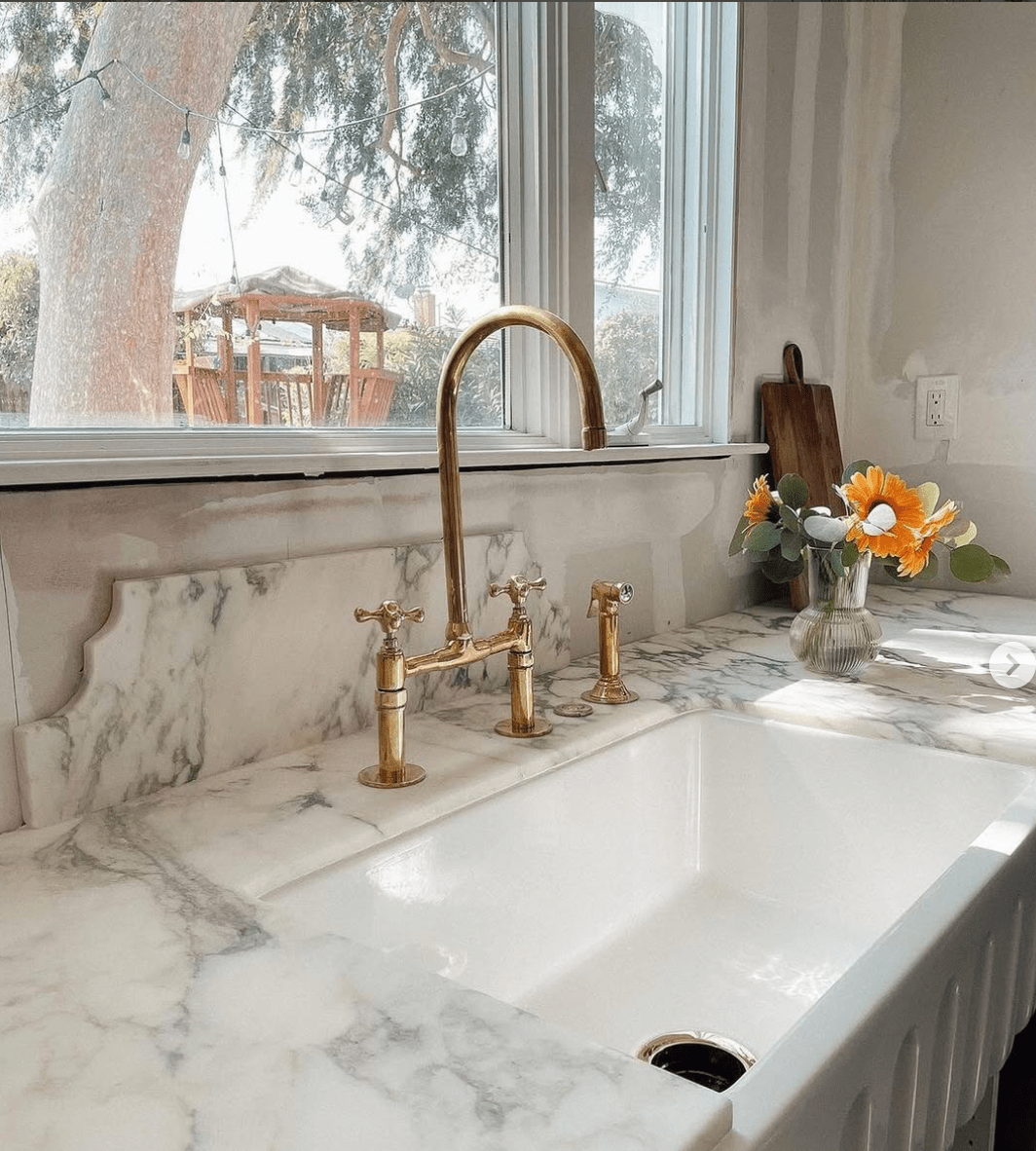 Heritage - Unlacquered Brass Kitchen Bridge Faucet alternate view 2