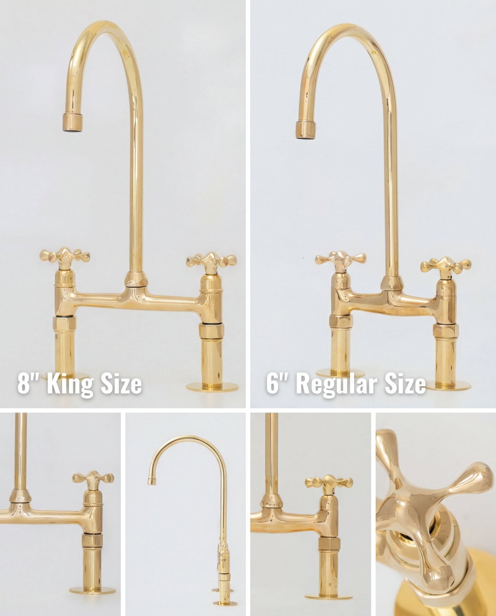 Heritage - Unlacquered Brass Kitchen Bridge Faucet alternate view 4