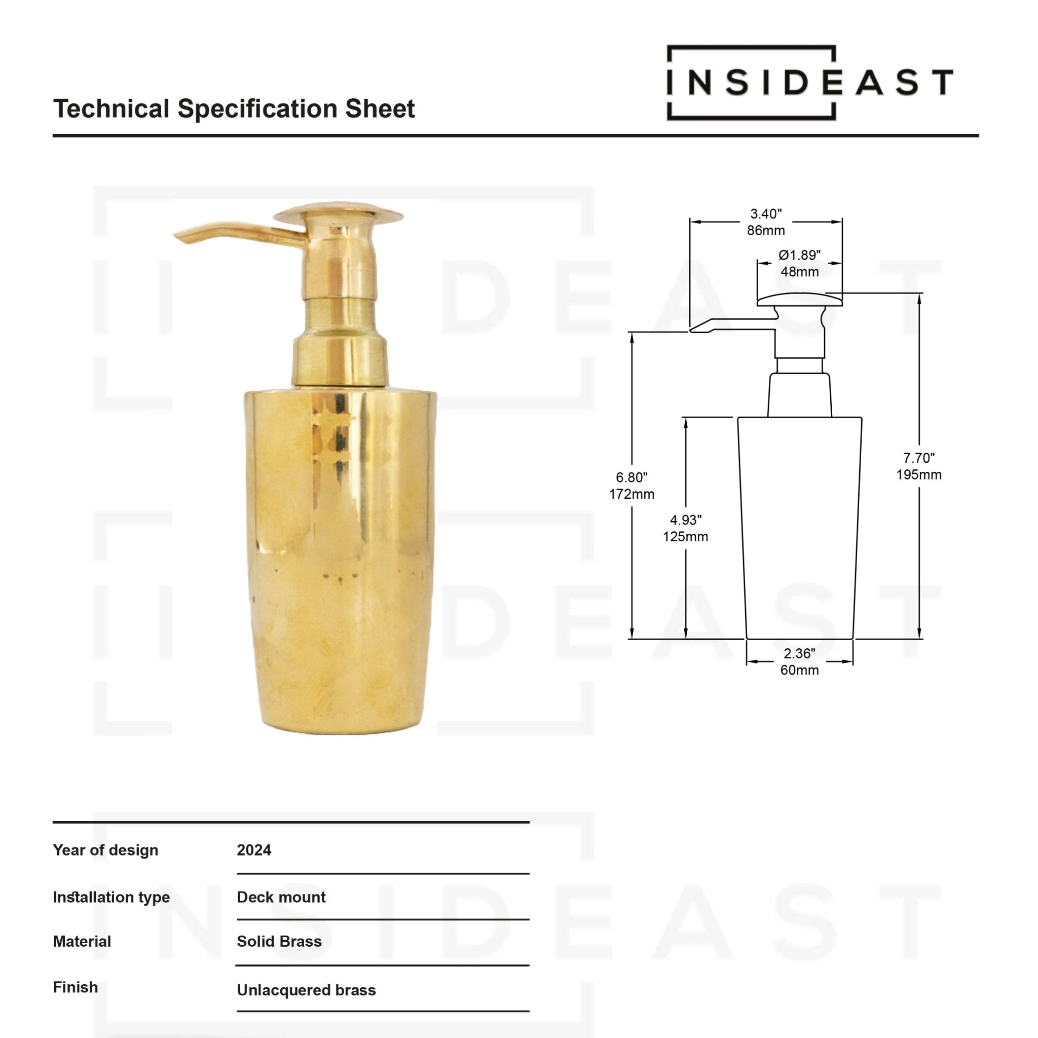 Heritage - Unlacquered Brass Soap Dispenser alternate view 11