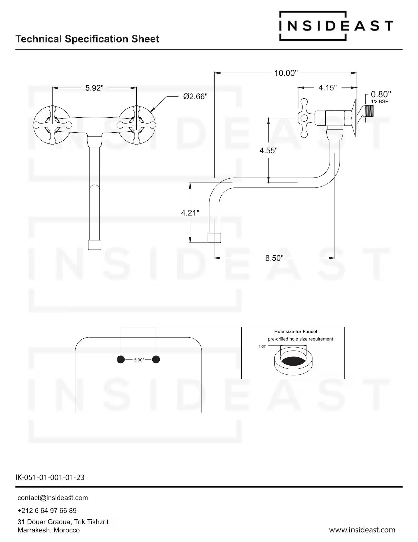 Antique Brass Kitchen Faucet – Wall Kitchen Faucet alternate view 9