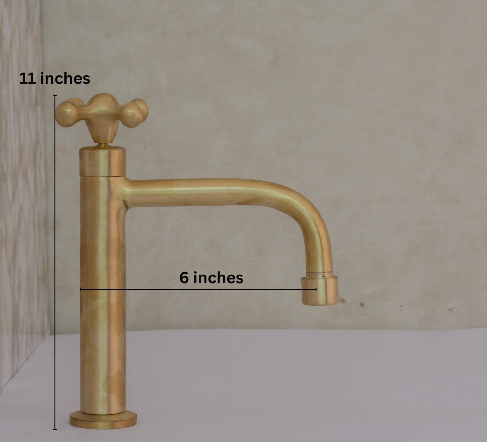 Kitchen Cold Water Faucet Brass, Brushed Brass Cold Water Dispenser Faucet, Single Hole Kitchen Tap, Deck Mount Brass Faucet alternate view 8