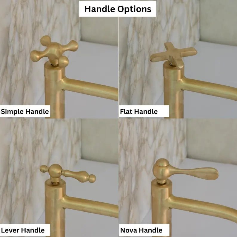 Kitchen Cold Water Faucet Brass, Brushed Brass Cold Water Dispenser Faucet, Single Hole Kitchen Tap, Deck Mount Brass Faucet alternate view 7