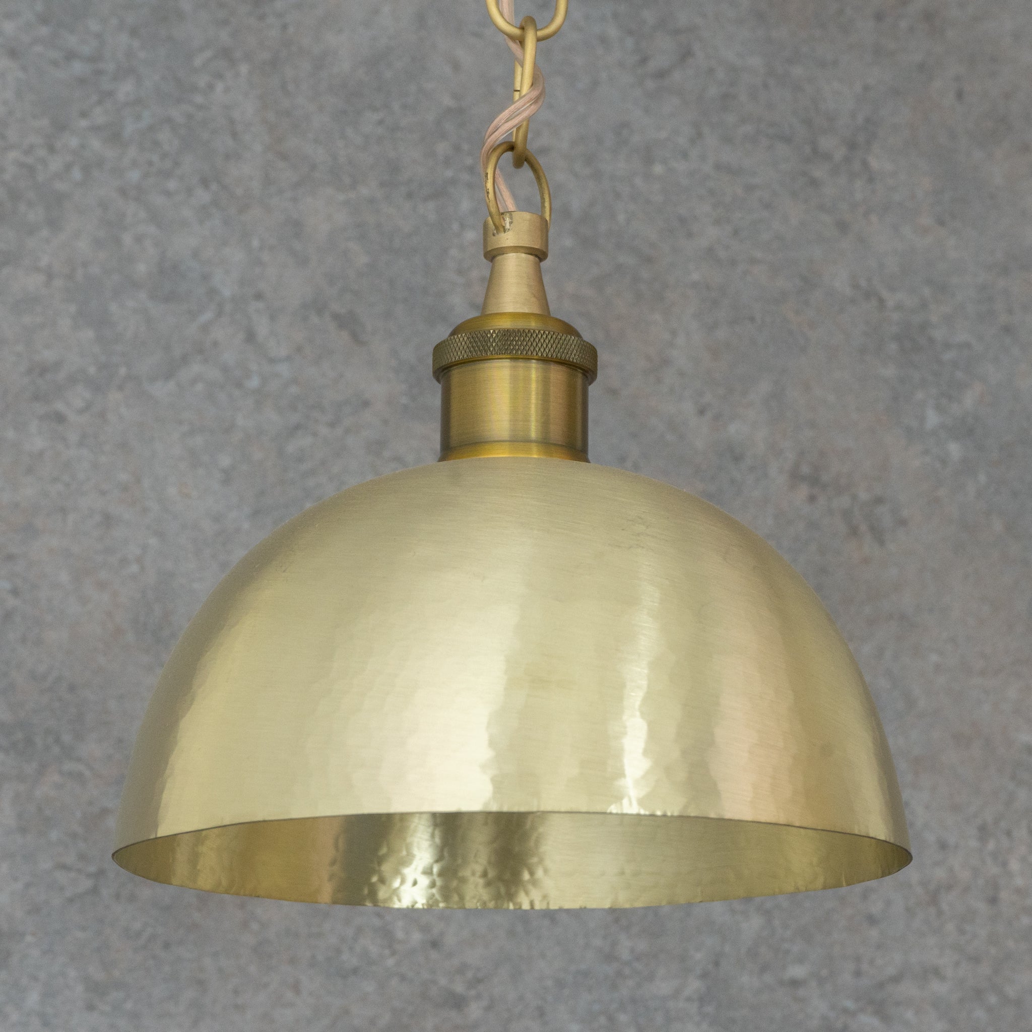 Luminous Soft-Hammered Brass Dome Pendant - Traditional Moroccan brass Light alternate view 6