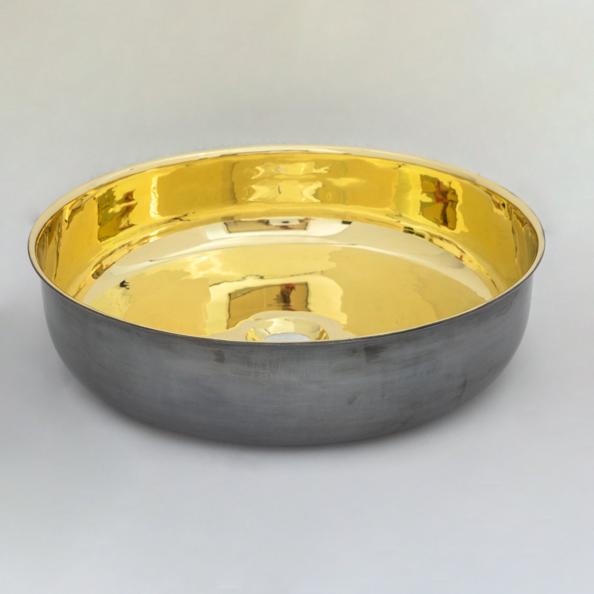 Oil Rubbed Bronze Brass Countertop Vessel Sink, Brass Bathroom Round Basin Sink alternate view 5