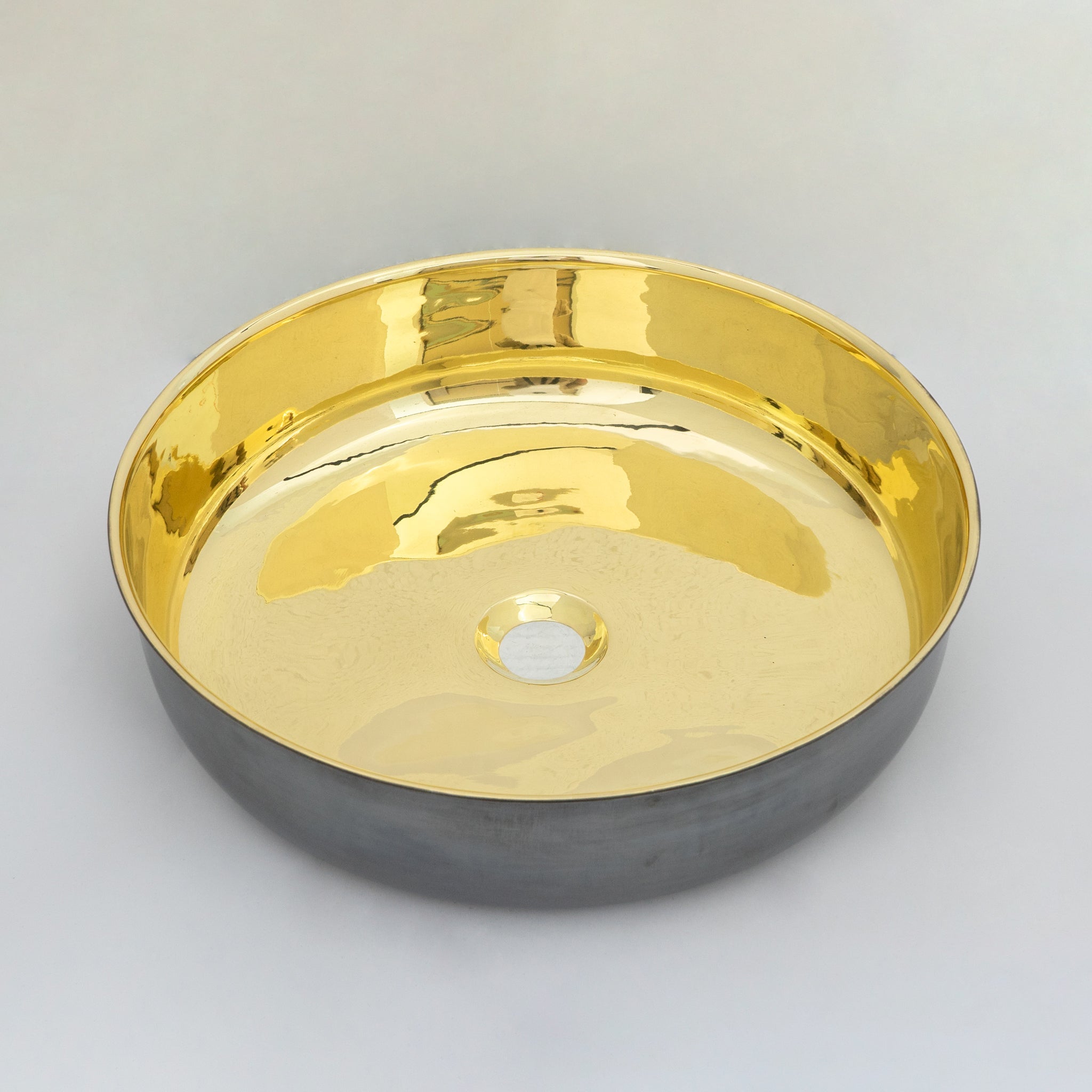 Oil Rubbed Bronze Brass Countertop Vessel Sink, Brass Bathroom Round Basin Sink alternate view 6