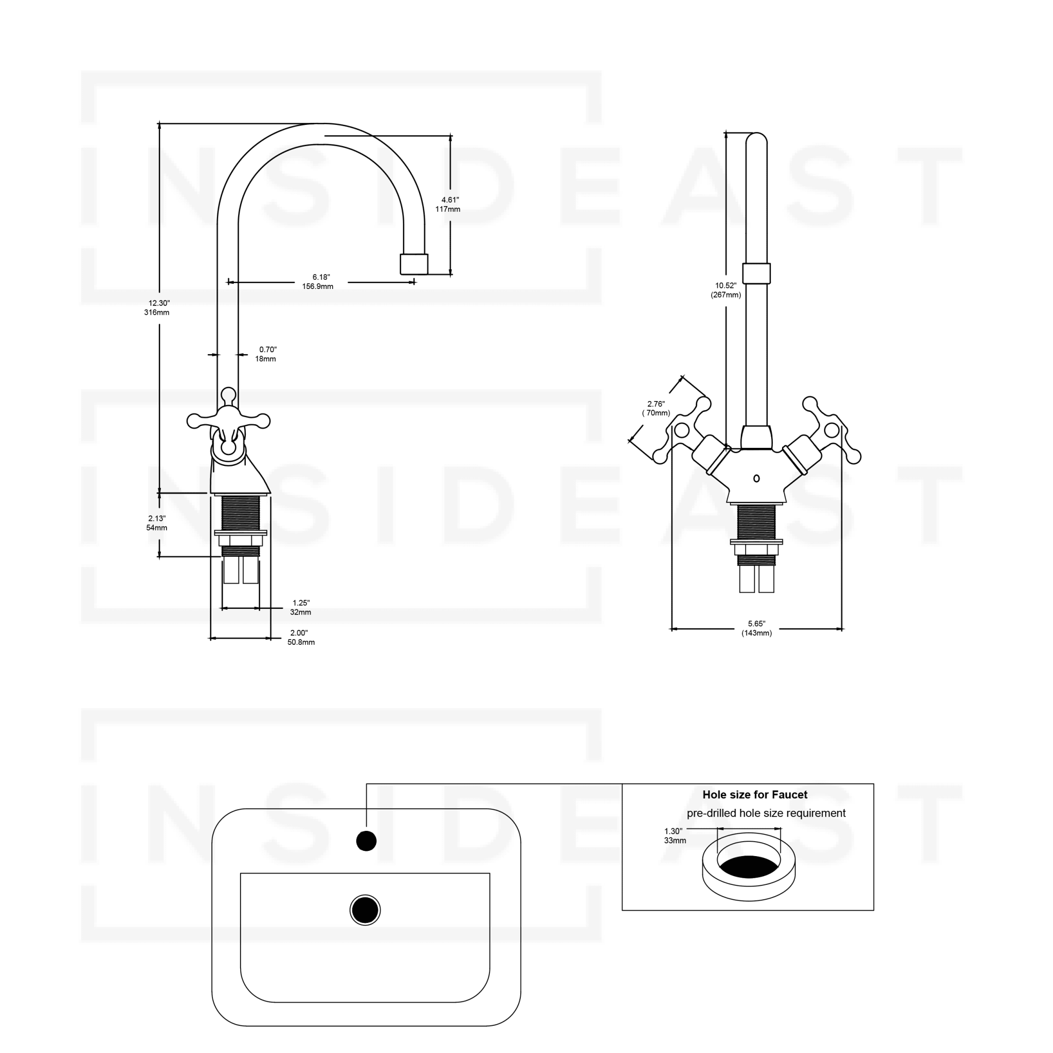 Oil Rubbed Bronze Single Hole Faucet, Antique Bronze Bathroom Sink Faucet alternate view 10