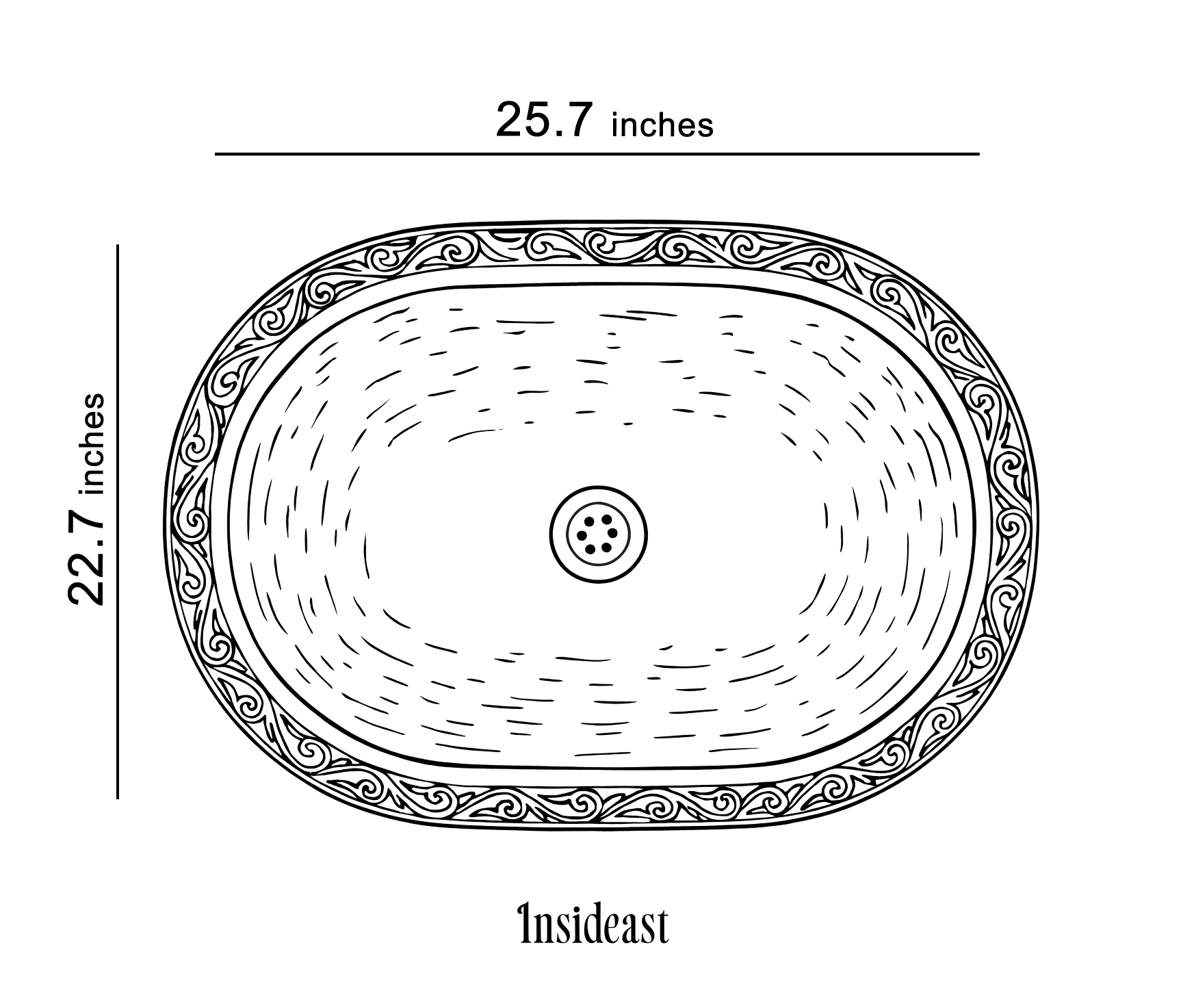 Oval Silver Bathroom Sink – German Silver Vessel Sink – Countertop Washbasin for Powder Room alternate view 8