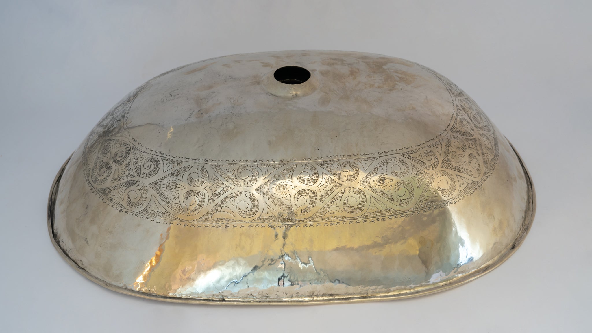 Oval Silver Bathroom Sink – German Silver Vessel Sink – Countertop Washbasin for Powder Room alternate view 3