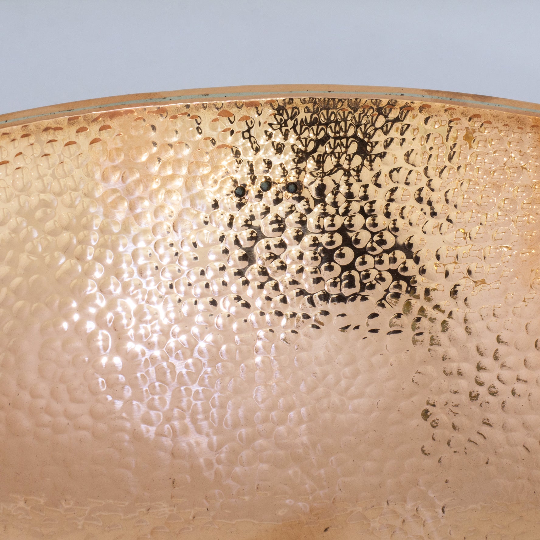 Oval Solid Copper Vessel Sink, Hammered Bathroom Vanity Sink, Powder Room Basin Sink alternate view 8