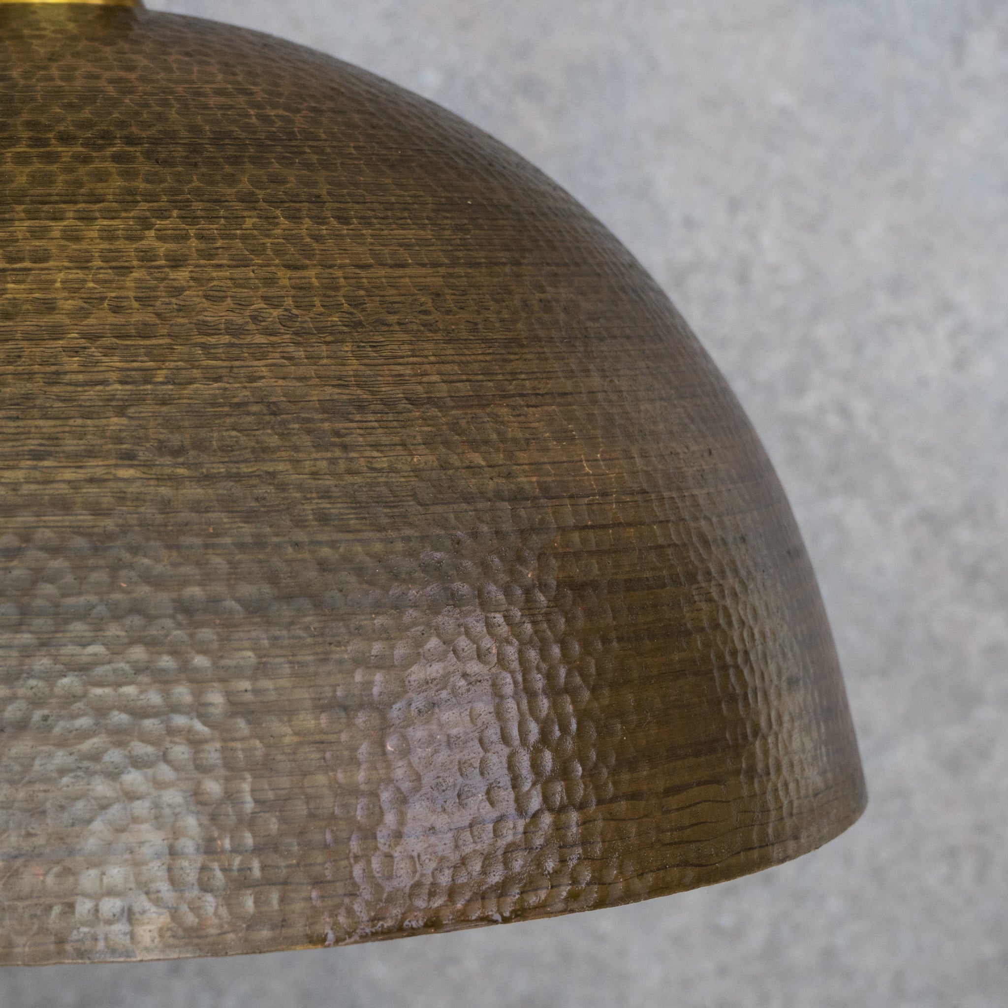 Oversized Dark Bronze Copper Pendant - Large Hammered Dome Light for Entryway & Dining alternate view 2