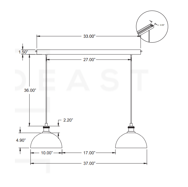 Oxidized Copper Ceiling Pendant Set, Copper Lampshade, Copper Ceiling Light Fixture, Copper Hanging Dome Light Set Kitchen Island alternate view 7