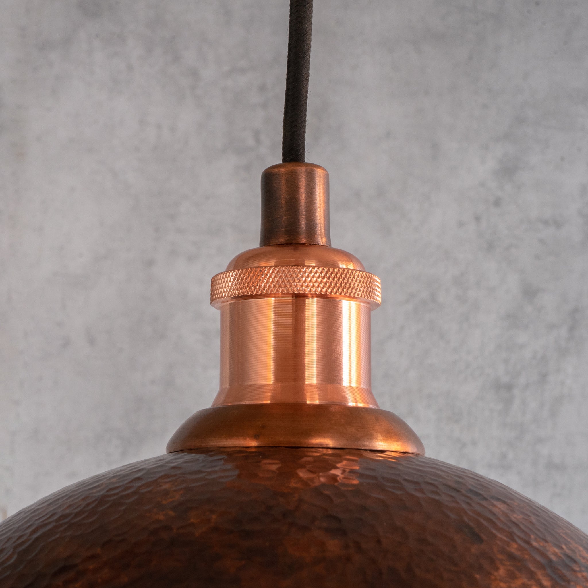 Oxidized Copper Ceiling Pendant Set, Copper Lampshade, Copper Ceiling Light Fixture, Copper Hanging Dome Light Set Kitchen Island alternate view 5