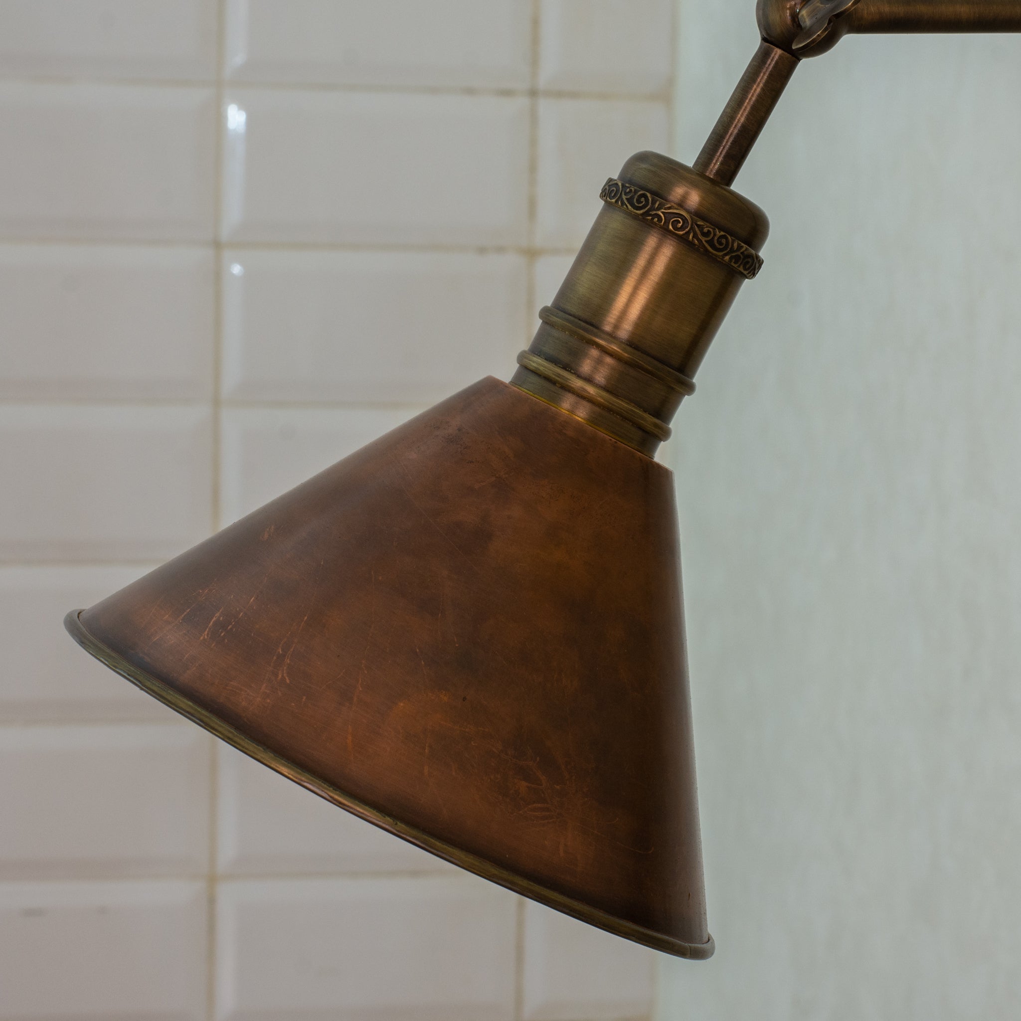 Oxidized Copper Wall Sconce, Swing Arm Light, 3-Point Adjustable Sconce, Wall Light With Copper Shade, Swivel Wall Lamp Copper alternate view 4