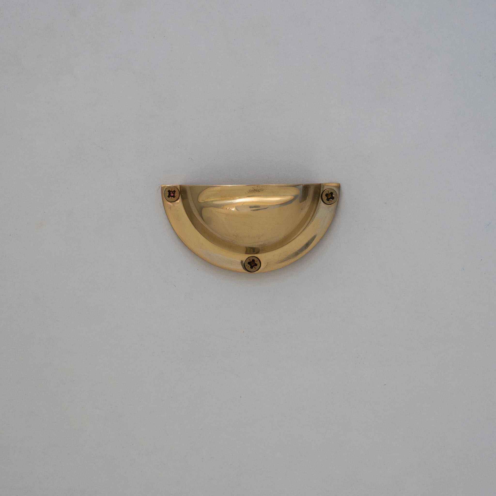 Pack of 3 Brass Kitchen Cup Handles, Handmade Cabinet Knobs, Unlacquered Brass Cup Pull Handles alternate view 3