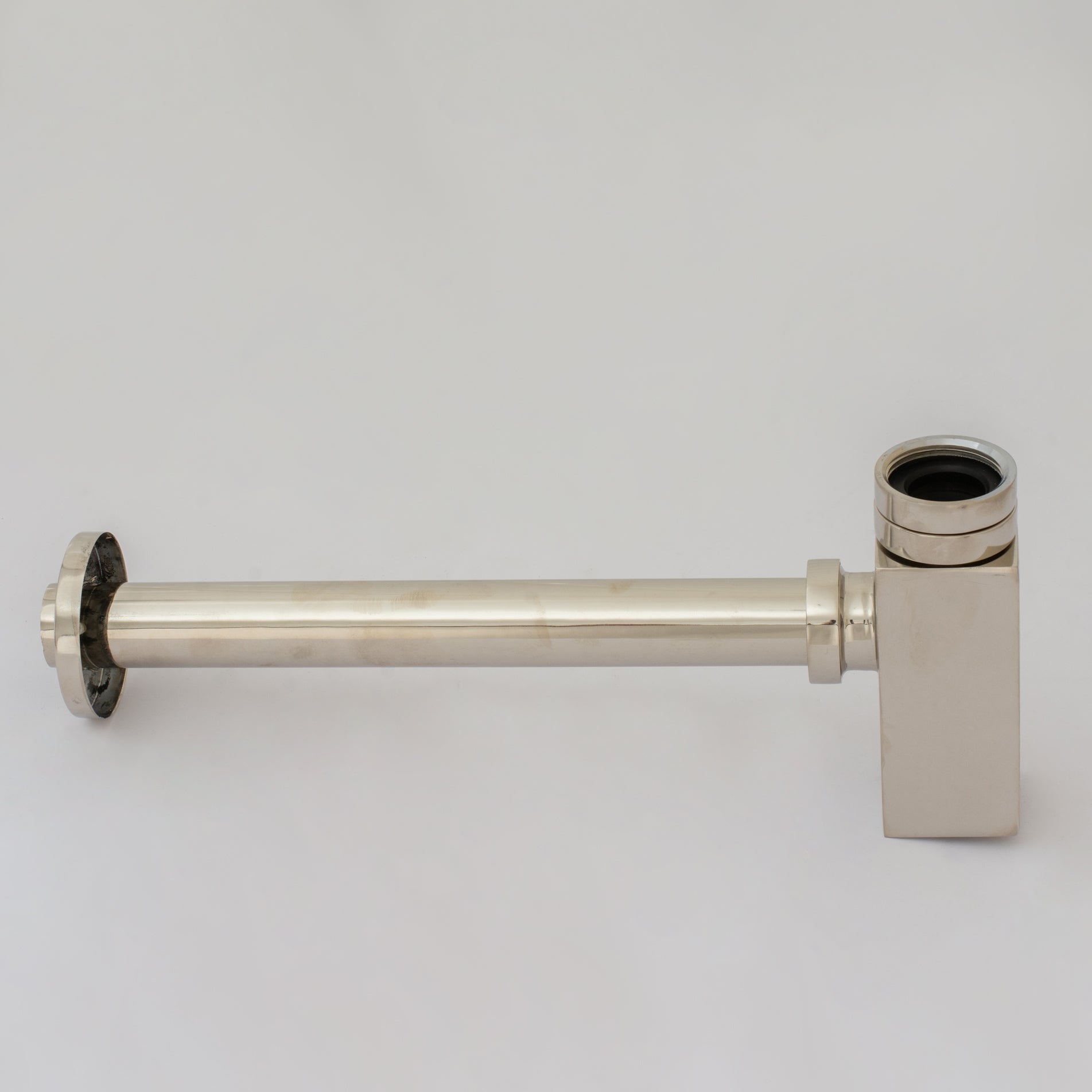 Polished Nickel P-trap, Nickel Water Trap, Bathroom Sink Drain Tailpiece, Drain Kit with Flange, Bathroom Sink Siphon