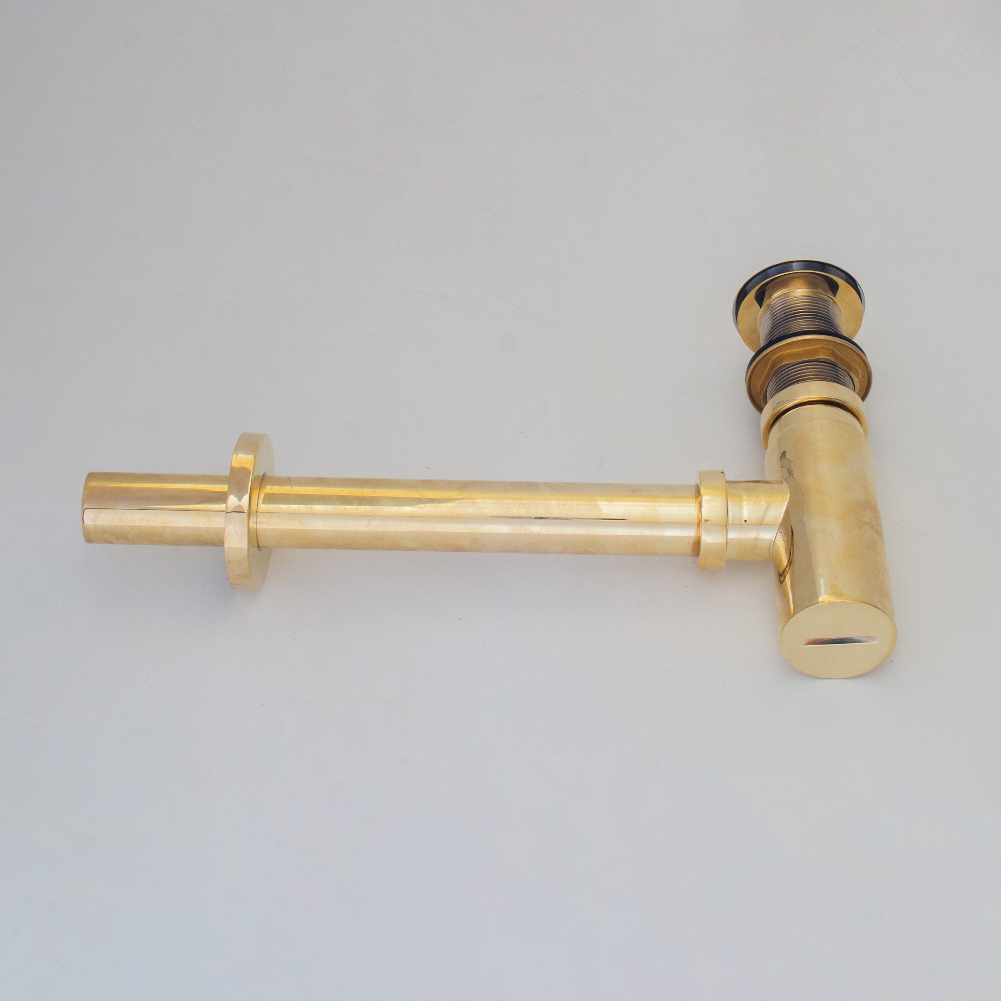 Round Solid Brass Bottle P-Trap & Push-Up Drain alternate view 7