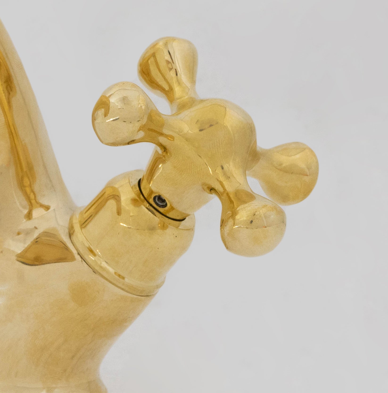 Single-Hole Unlacquered Brass Bathroom Sink Vanity Faucet with Double Simple Cross Handles alternate view 13