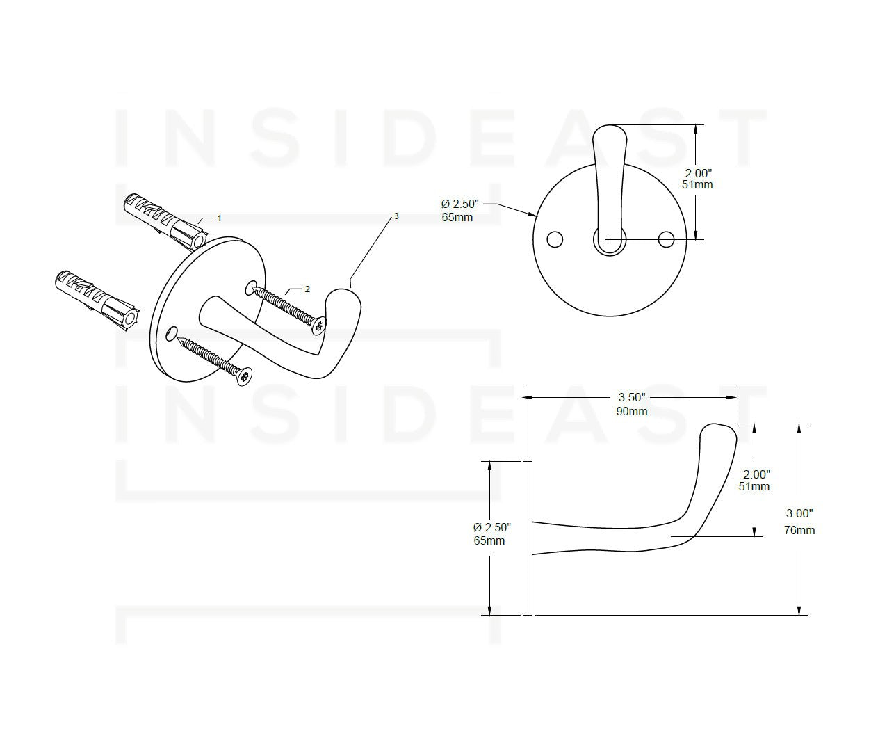 Single Hook solid Unlacquered Brass , Handmade Brass Hook, Coat Hook, Wall Hook alternate view 8