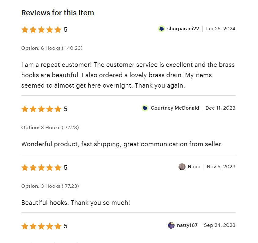 Single Hook solid Unlacquered Brass , Handmade Brass Hook, Coat Hook, Wall Hook alternate view 7