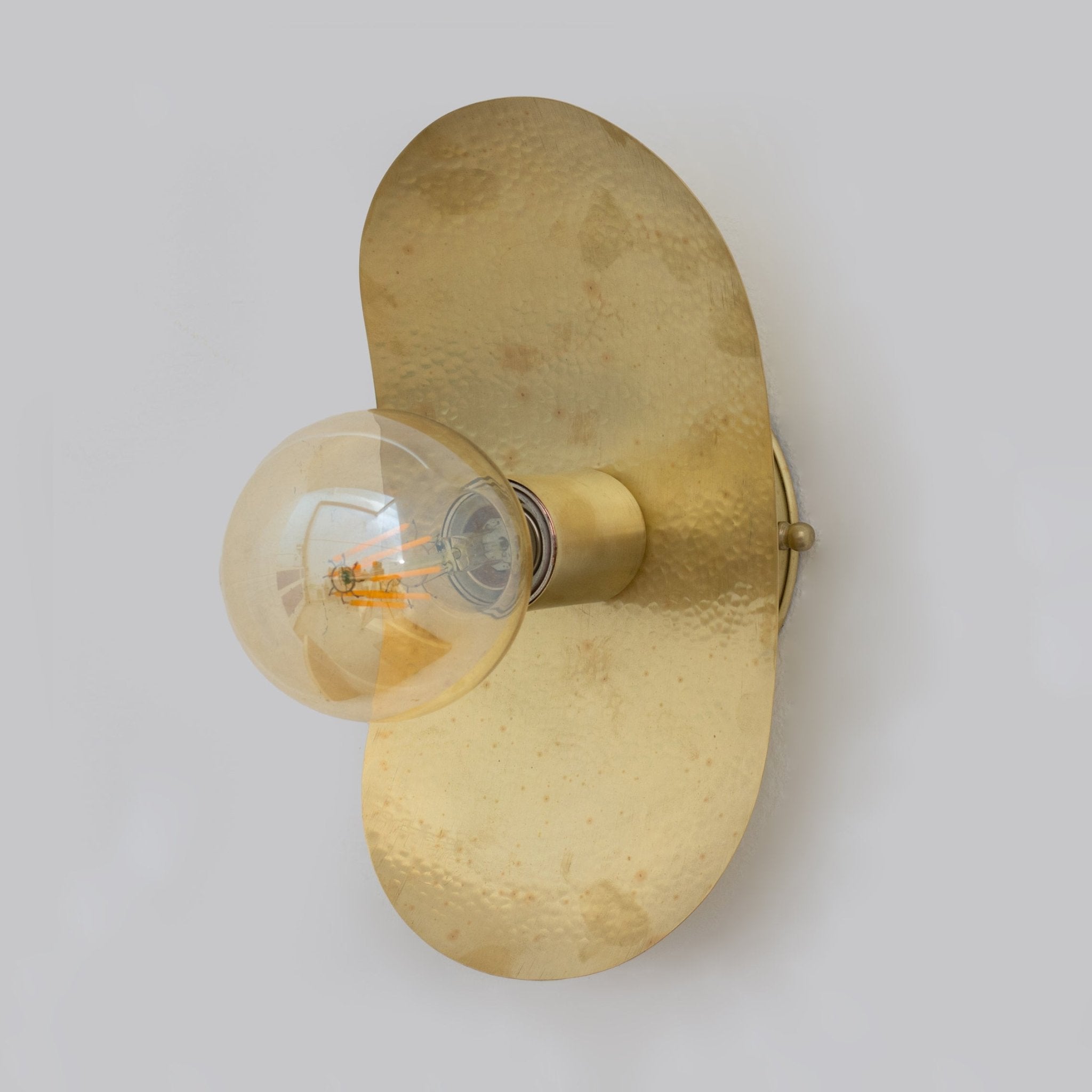 Smooth Hammered Brass Wall Sconce, Vanity Wall Lamp, Wall Light, Sconce Fixture, Wall Mount Light alternate view 2