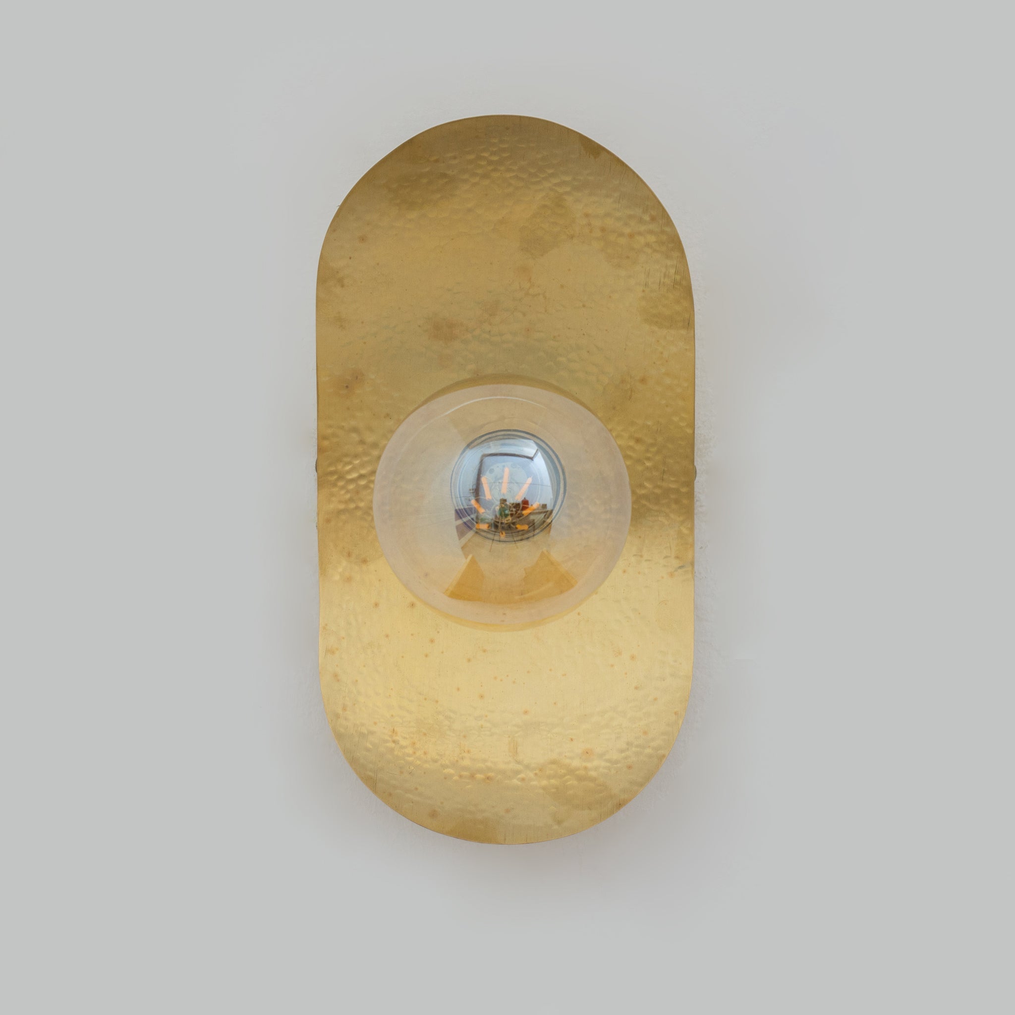 Smooth Hammered Brass Wall Sconce, Vanity Wall Lamp, Wall Light, Sconce Fixture, Wall Mount Light alternate view 3