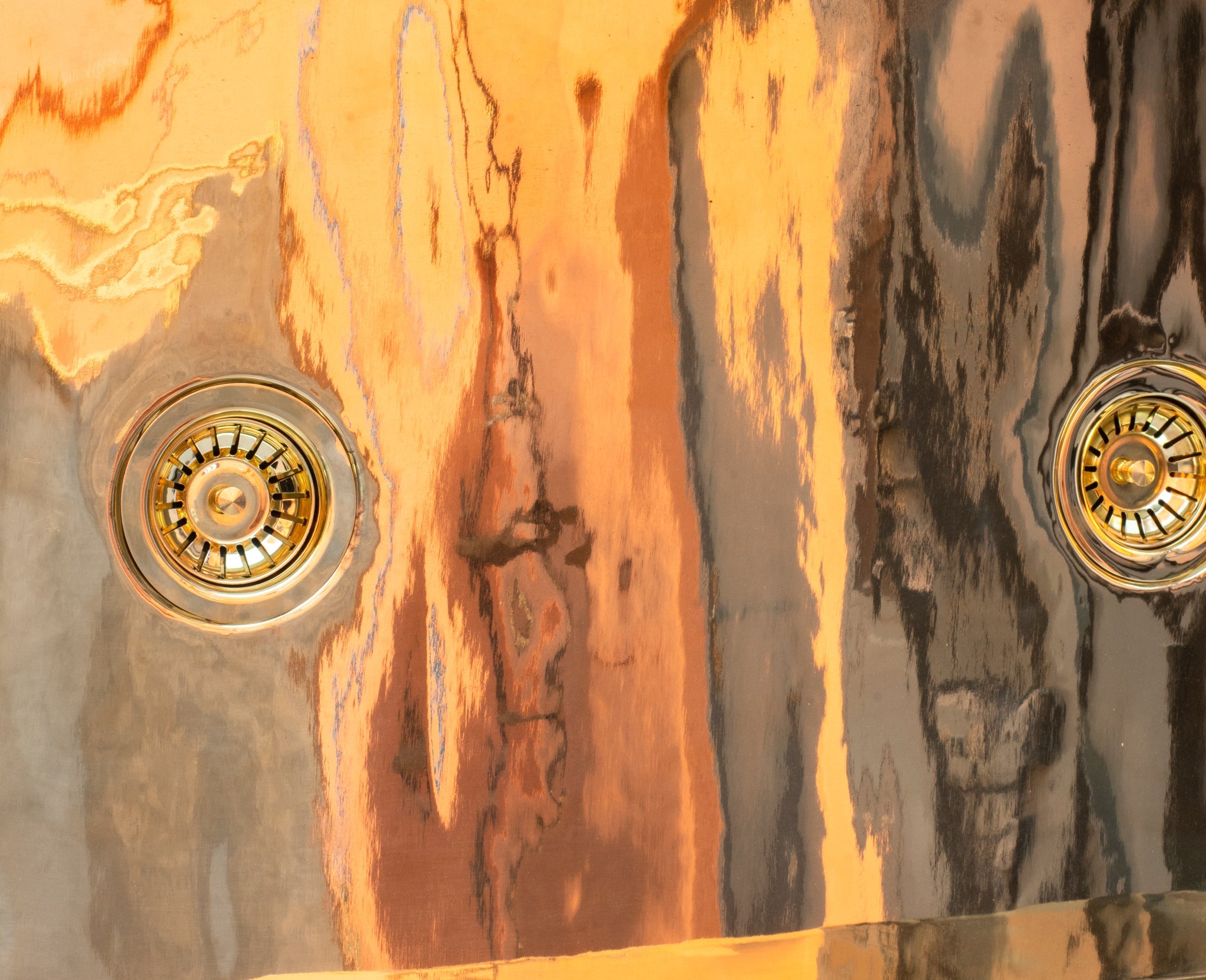 Smooth Unlacquered Brass Farmhouse Kitchen Sink | Double Drain alternate view 10