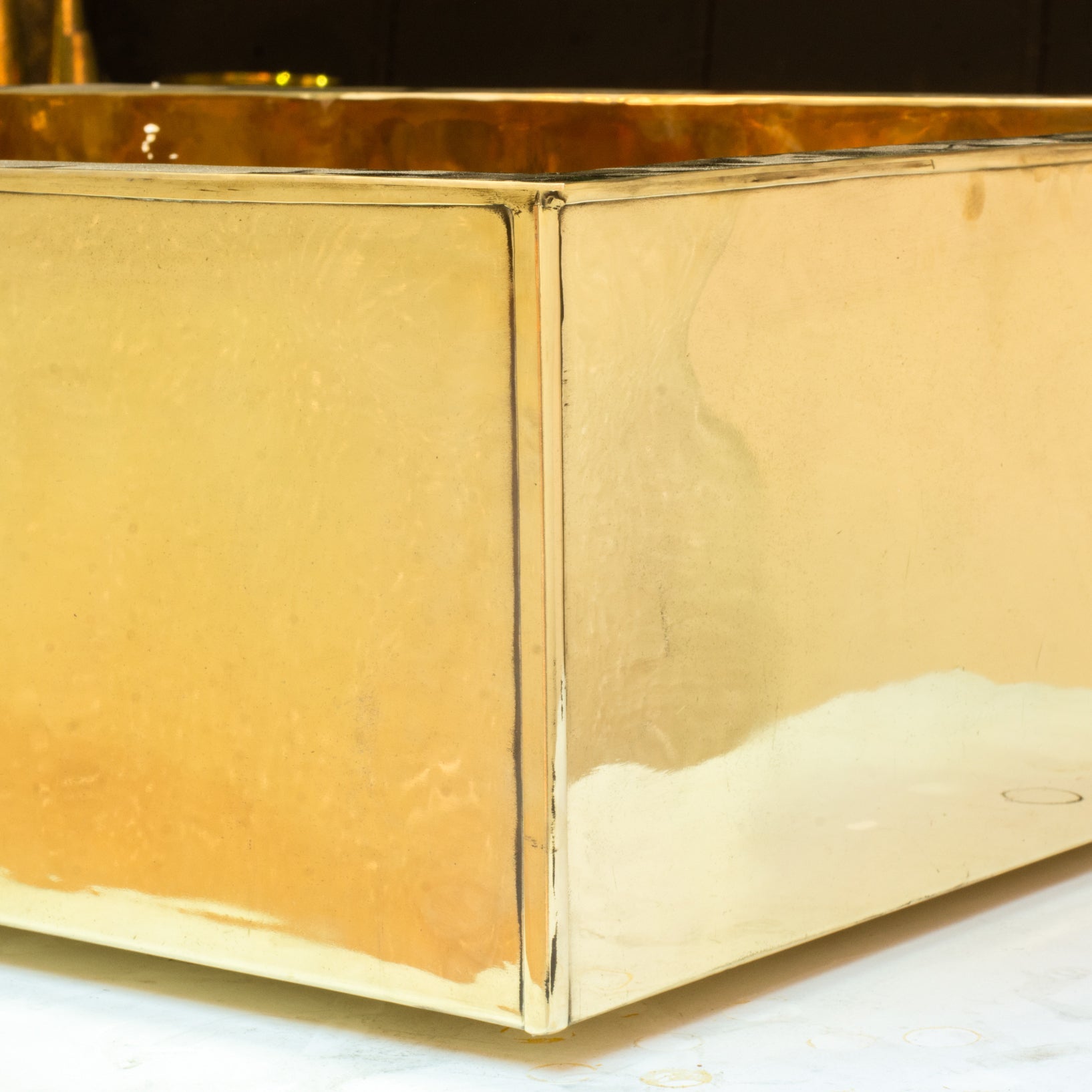 Smooth Unlacquered Brass Farmhouse Kitchen Sink | Double Drain alternate view 4