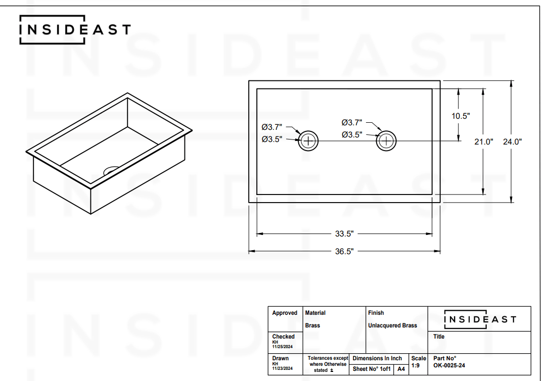 Smooth Unlacquered Brass Farmhouse Kitchen Sink | Double Drain alternate view 14