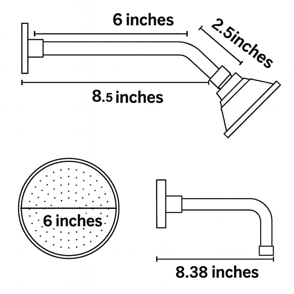 Solid Brass Angled Showerhead & Tub Filler | Concealed 2-Outlet Shower System alternate view 6