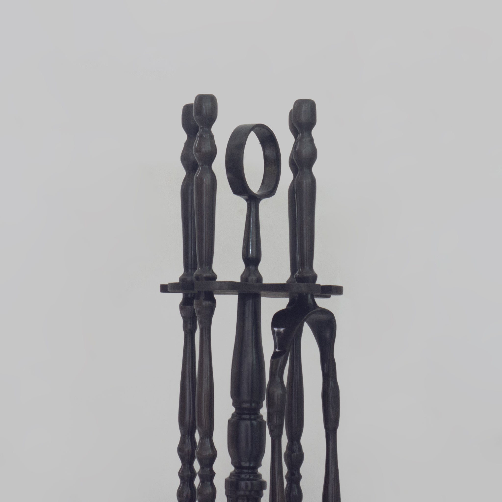 Solid Brass Black Fireplace Tools Set | Fire Tools Set Poker Tongs Shovel Broom alternate view 6