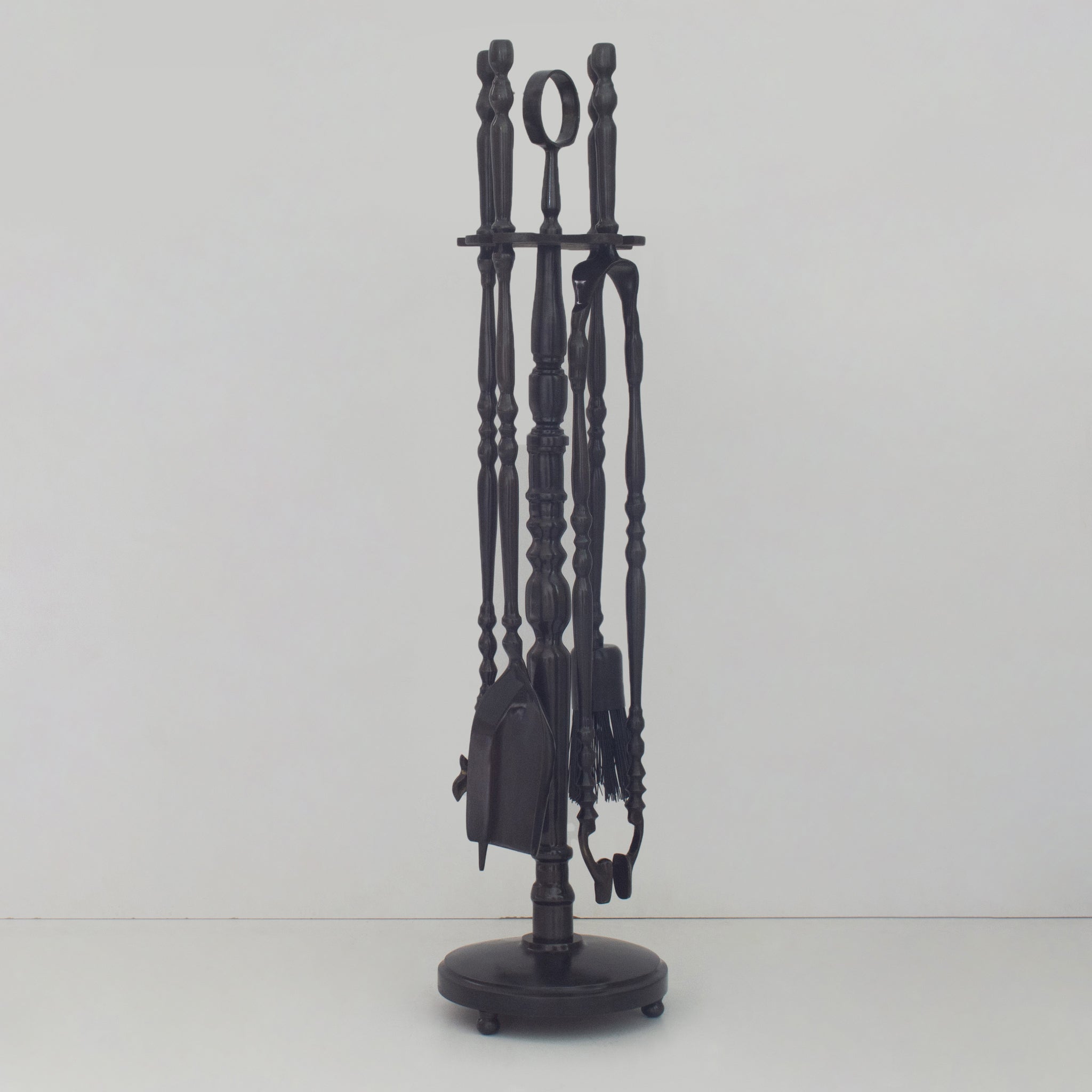 Solid Brass Black Fireplace Tools Set | Fire Tools Set Poker Tongs Shovel Broom alternate view 2