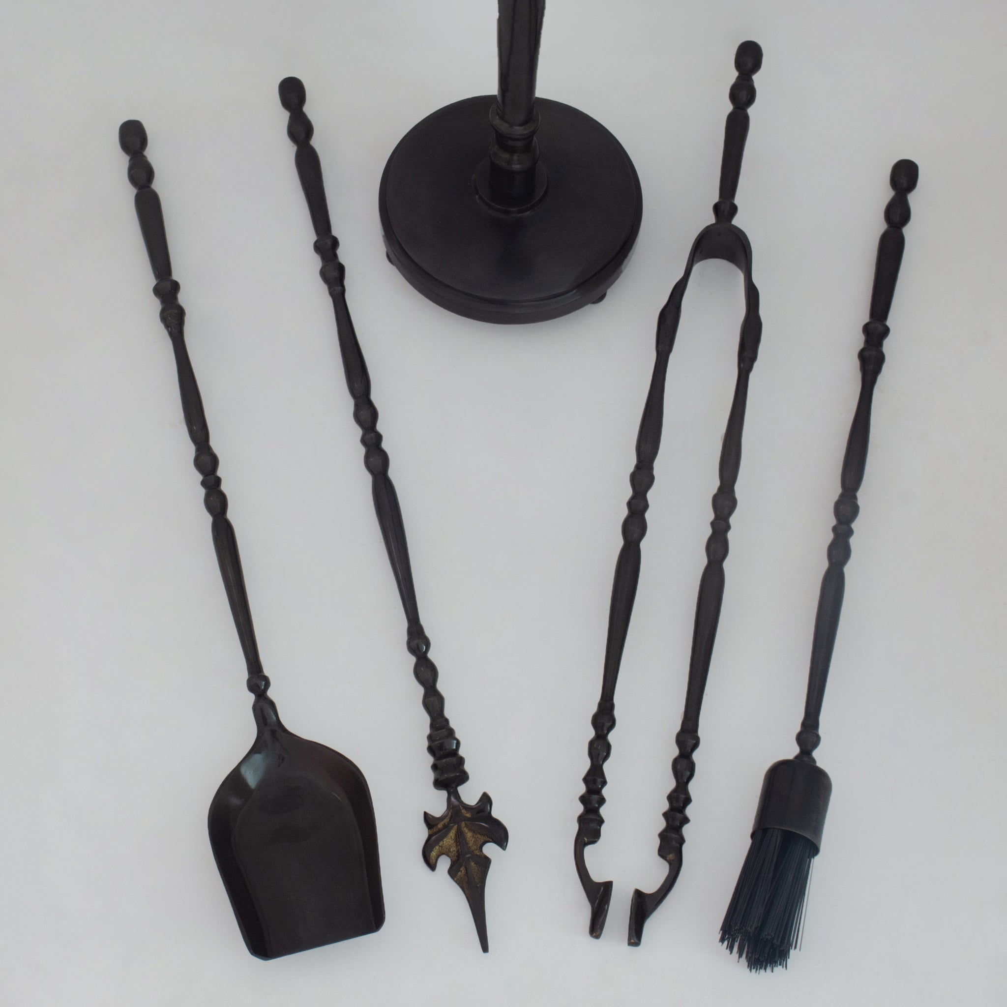 Solid Brass Black Fireplace Tools Set | Fire Tools Set Poker Tongs Shovel Broom alternate view 8