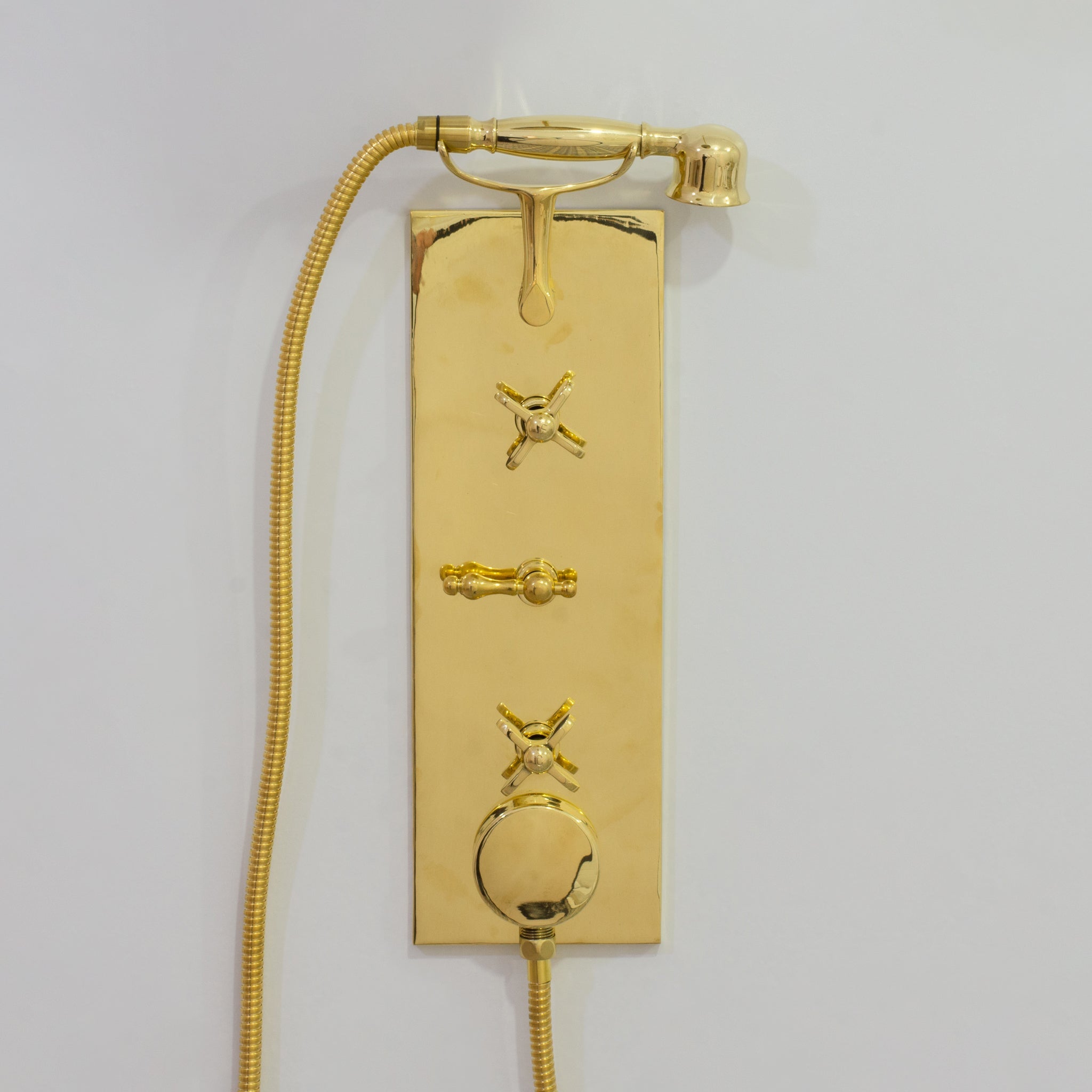 Solid Brass Built-In Shower System – Concealed Rainfall Showerhead with Handheld – Wall-Mounted Shower Set alternate view 8