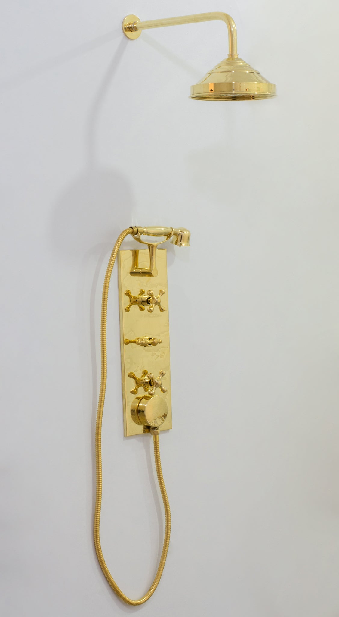 Solid Brass Built-In Shower System – Concealed Rainfall Showerhead with Handheld – Wall-Mounted Shower Set alternate view 3