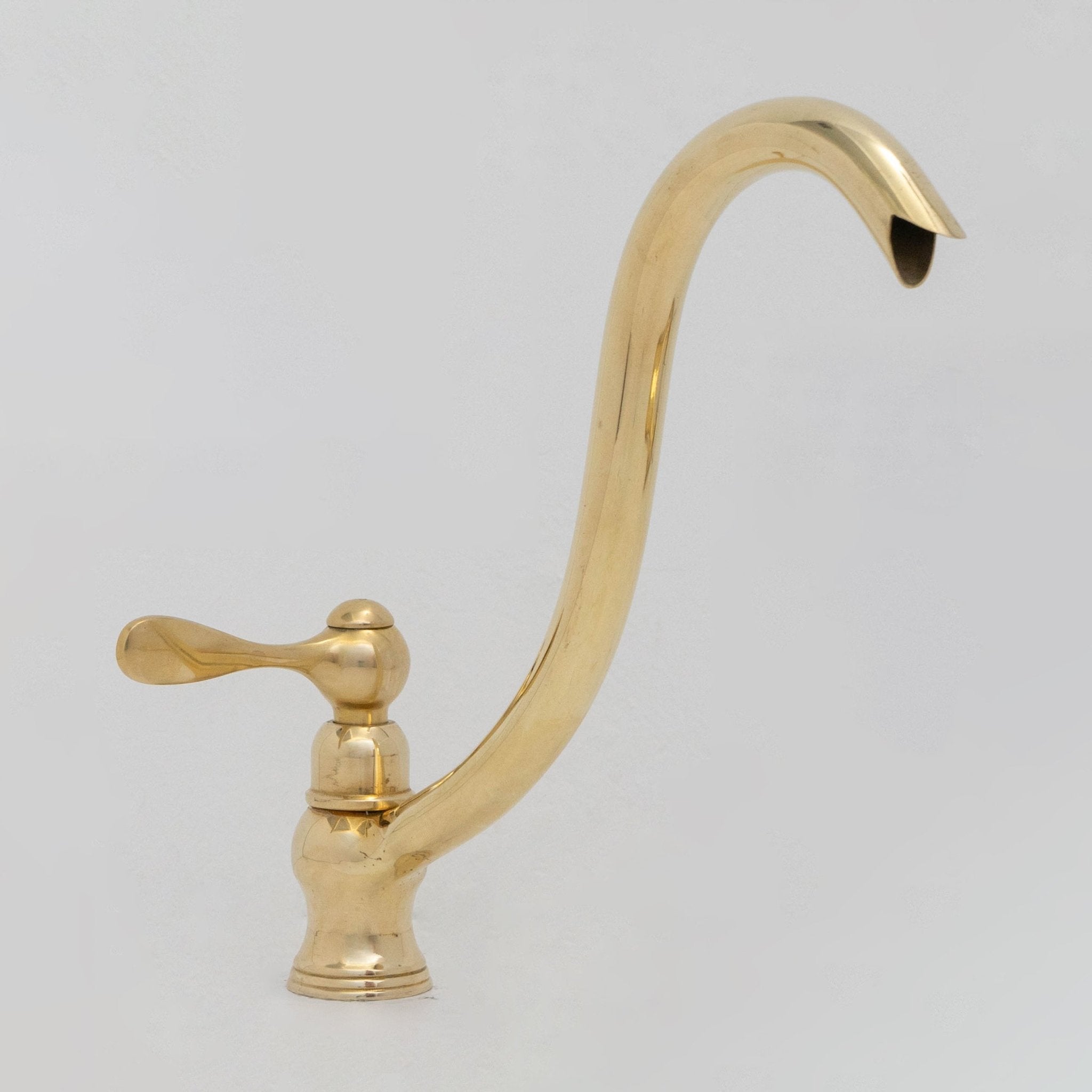 Solid Brass Cold Water Tap, Unlacquered Brass Faucet With Traditional Cross Handles alternate view 4