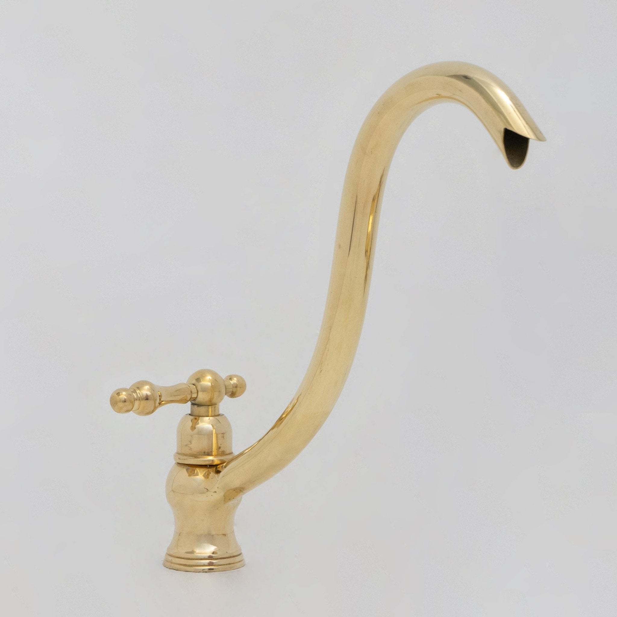 Solid Brass Cold Water Tap, Unlacquered Brass Faucet With Traditional Cross Handles alternate view 5