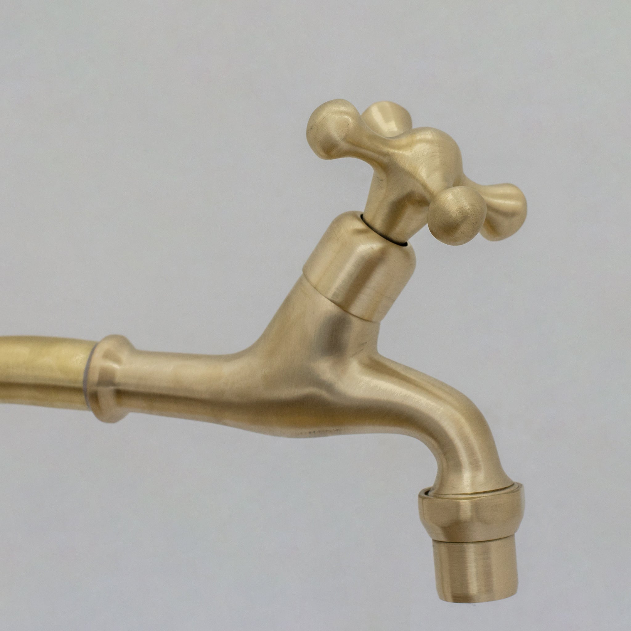Solid Brass Deck-Mount Kitchen Bib Taps – Double Pillar Faucet Set for Hot & Cold Water alternate view 7