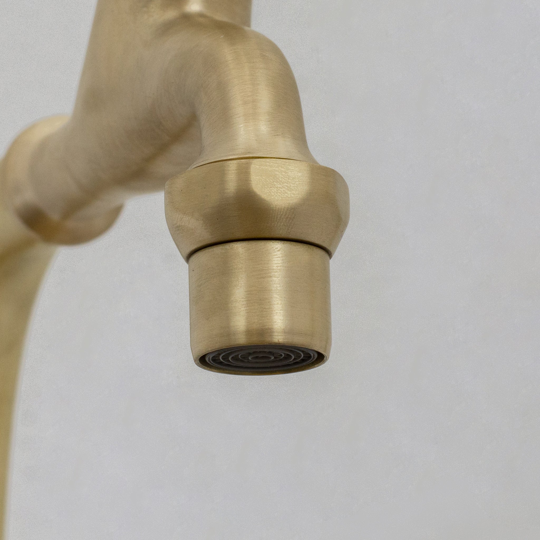 Solid Brass Deck-Mount Kitchen Bib Taps – Double Pillar Faucet Set for Hot & Cold Water alternate view 14