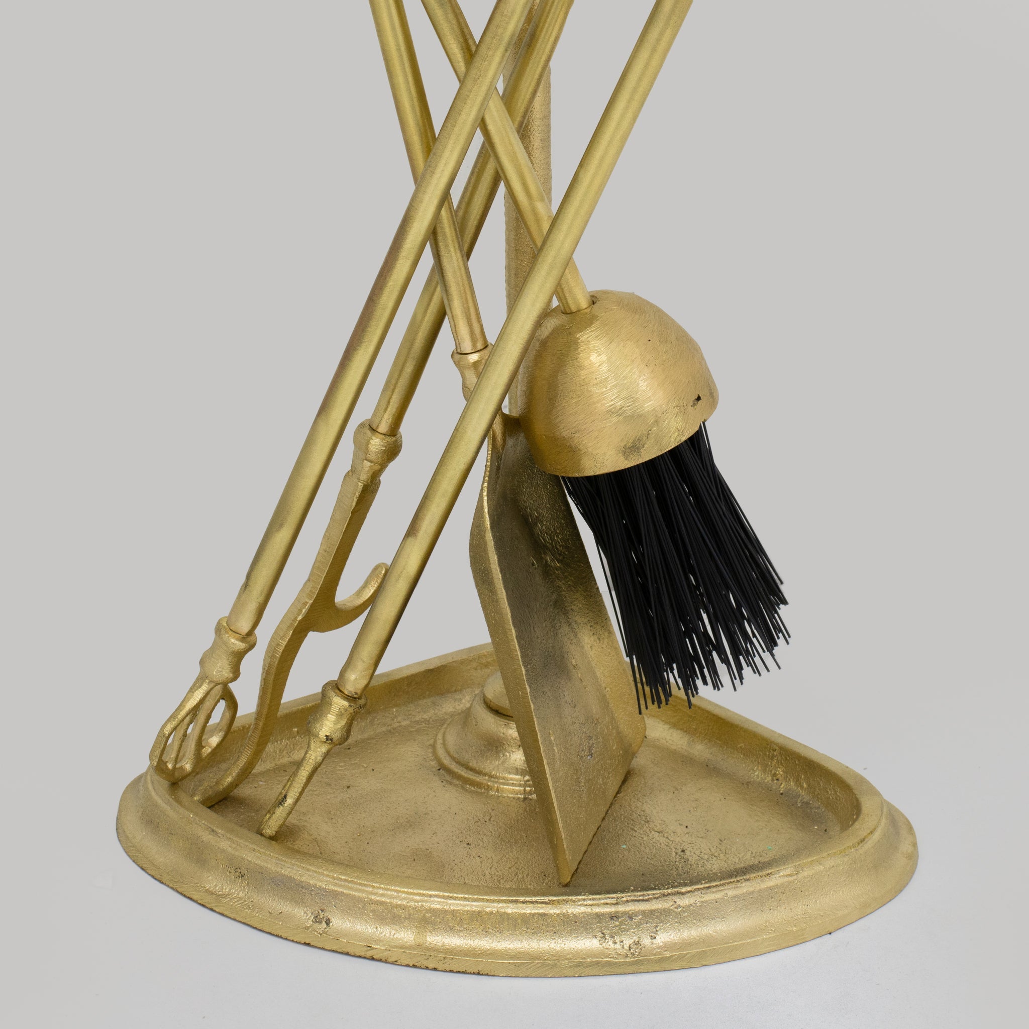 Solid Brass Fireplace Tools, Heavy Duty Fireside Set, Firewood Tongs With Stand alternate view 6