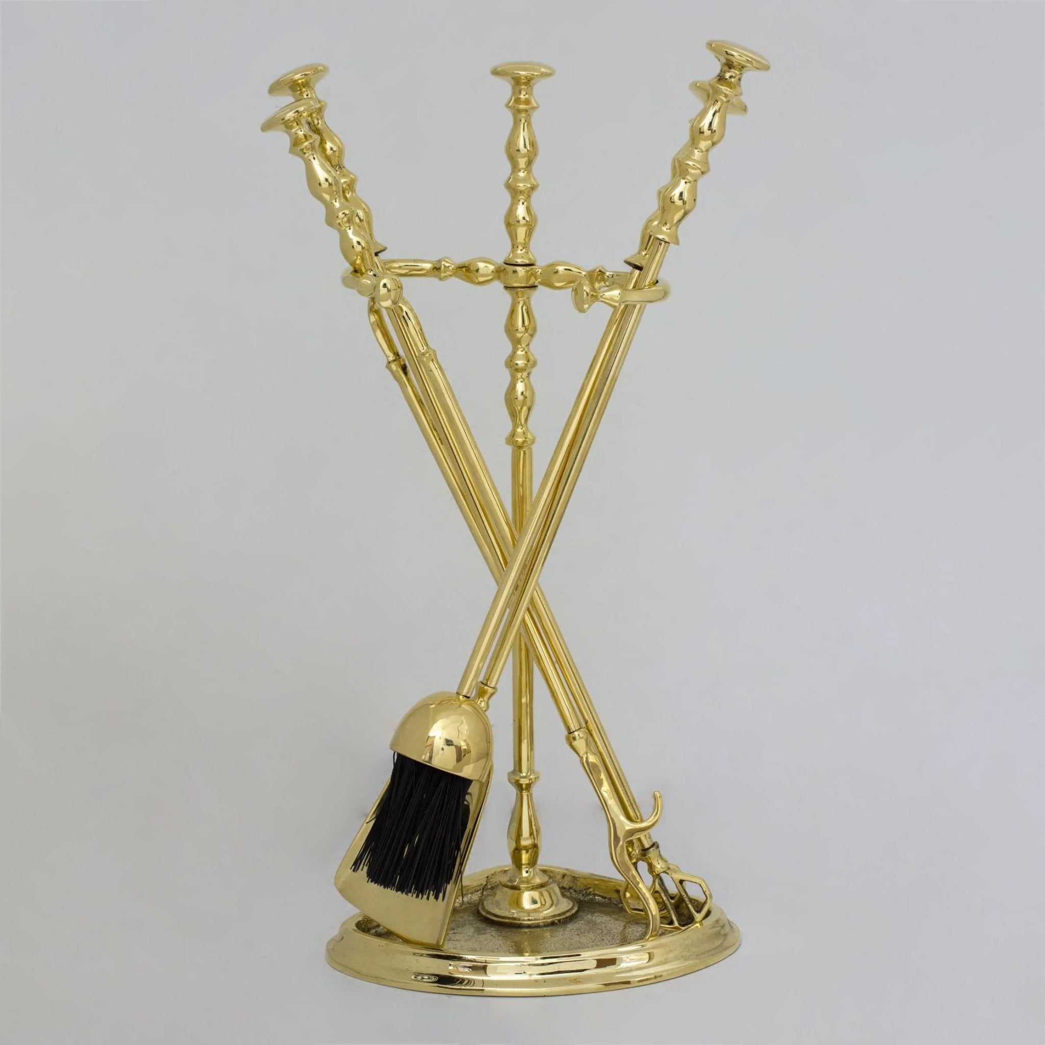 Solid Brass Fireplace Tools, Heavy Duty Fireside Set, Firewood Tongs With Stand alternate view 4