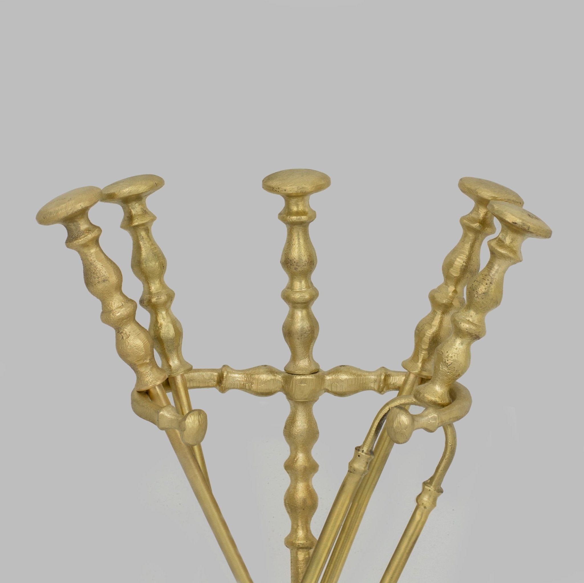 Solid Brass Fireplace Tools, Heavy Duty Fireside Set, Firewood Tongs With Stand alternate view 8