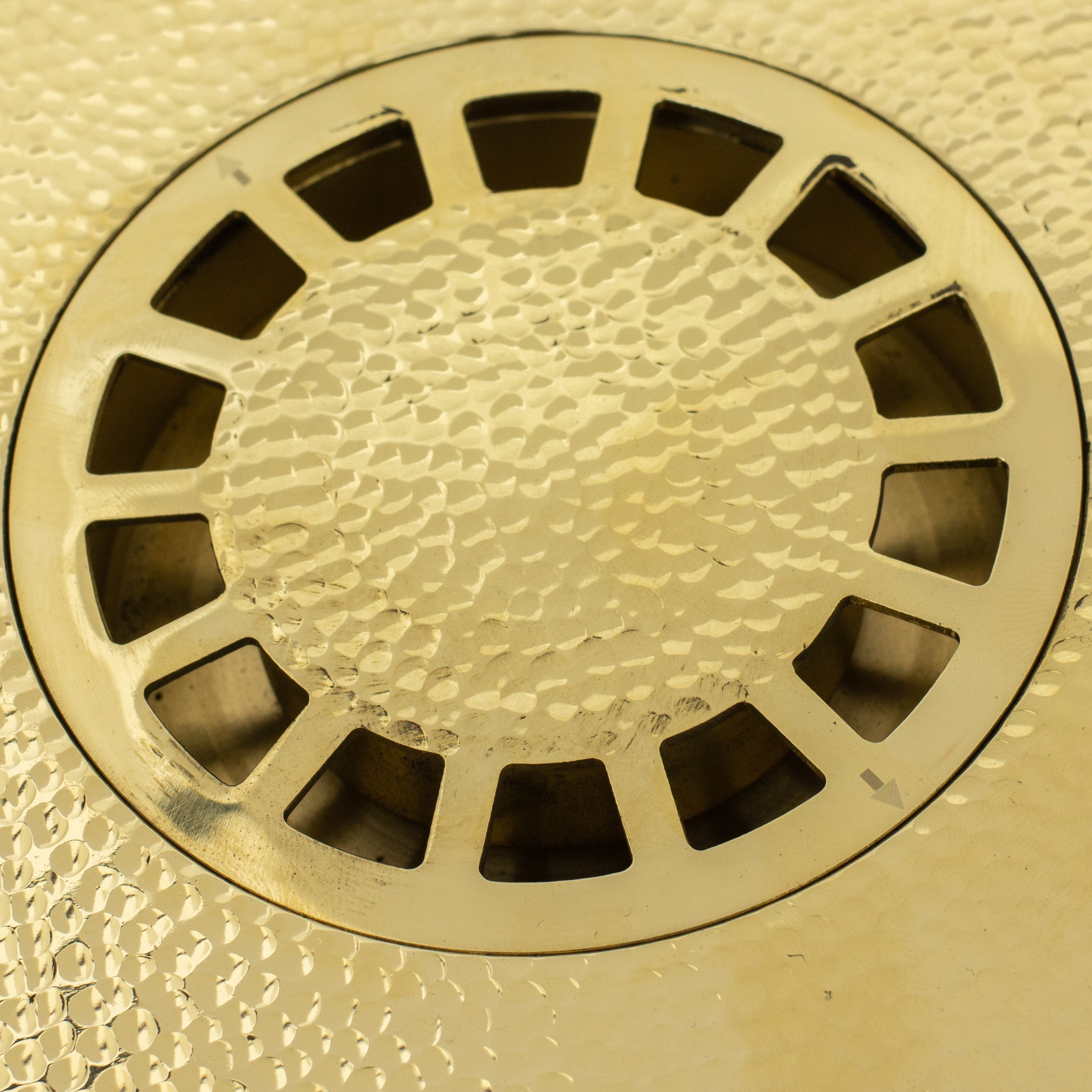 Solid Brass Floor Drain | Hammered Square Style Shower Drain alternate view 3
