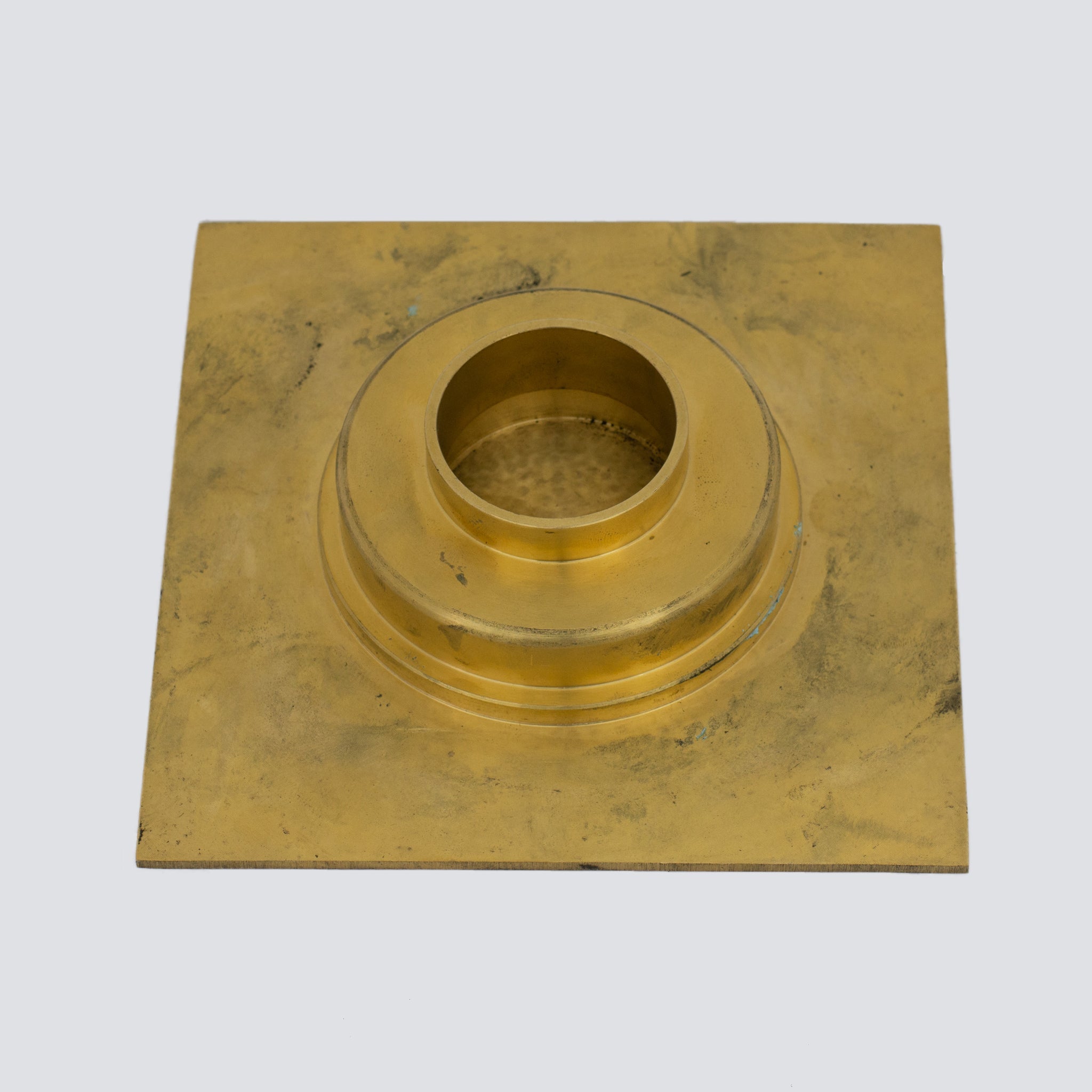 Solid Brass Floor Drain | Hammered Square Style Shower Drain alternate view 6