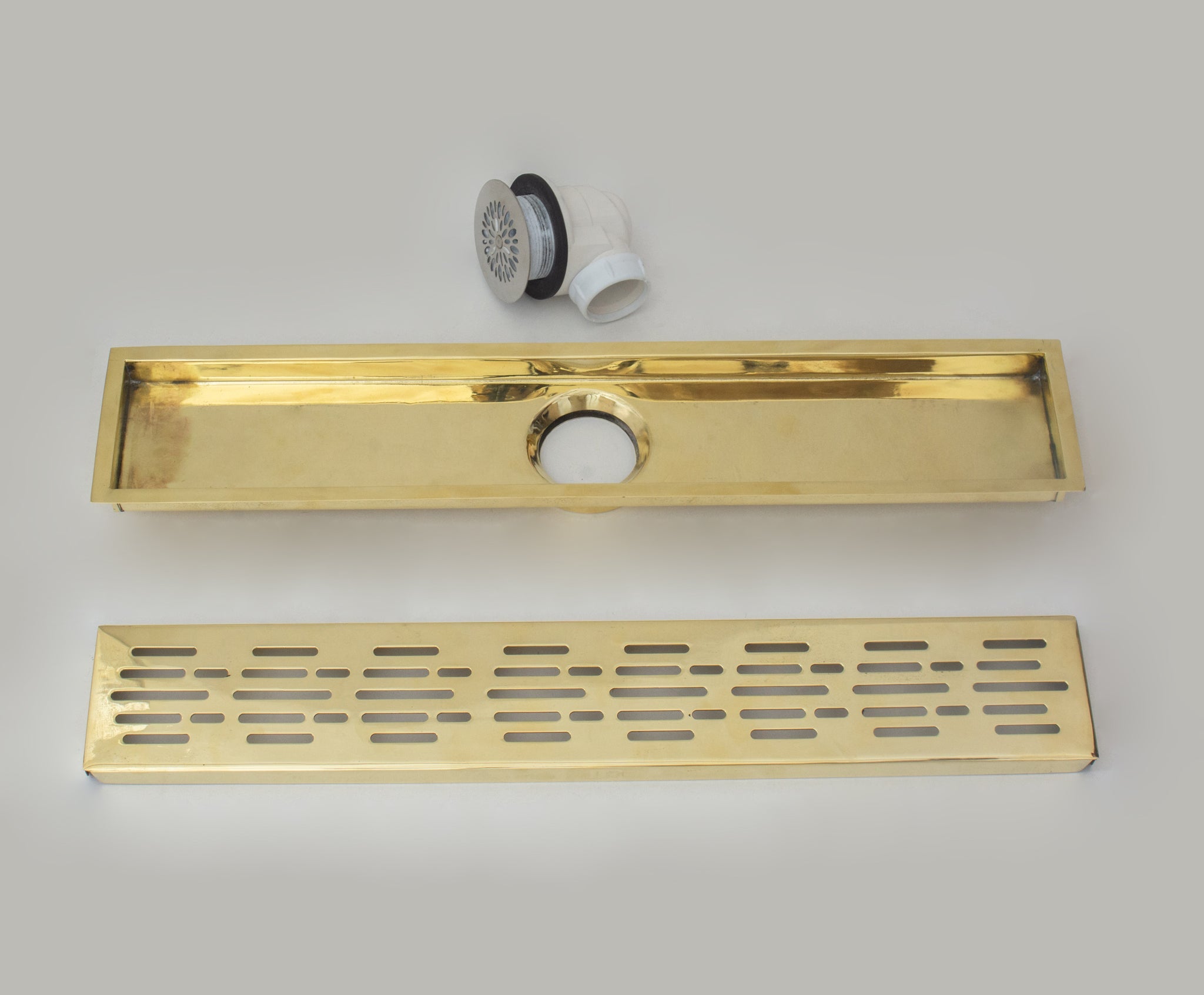 Solid Brass Linear Drain, Shower Floor Drain, Shower Grate drain alternate view 2