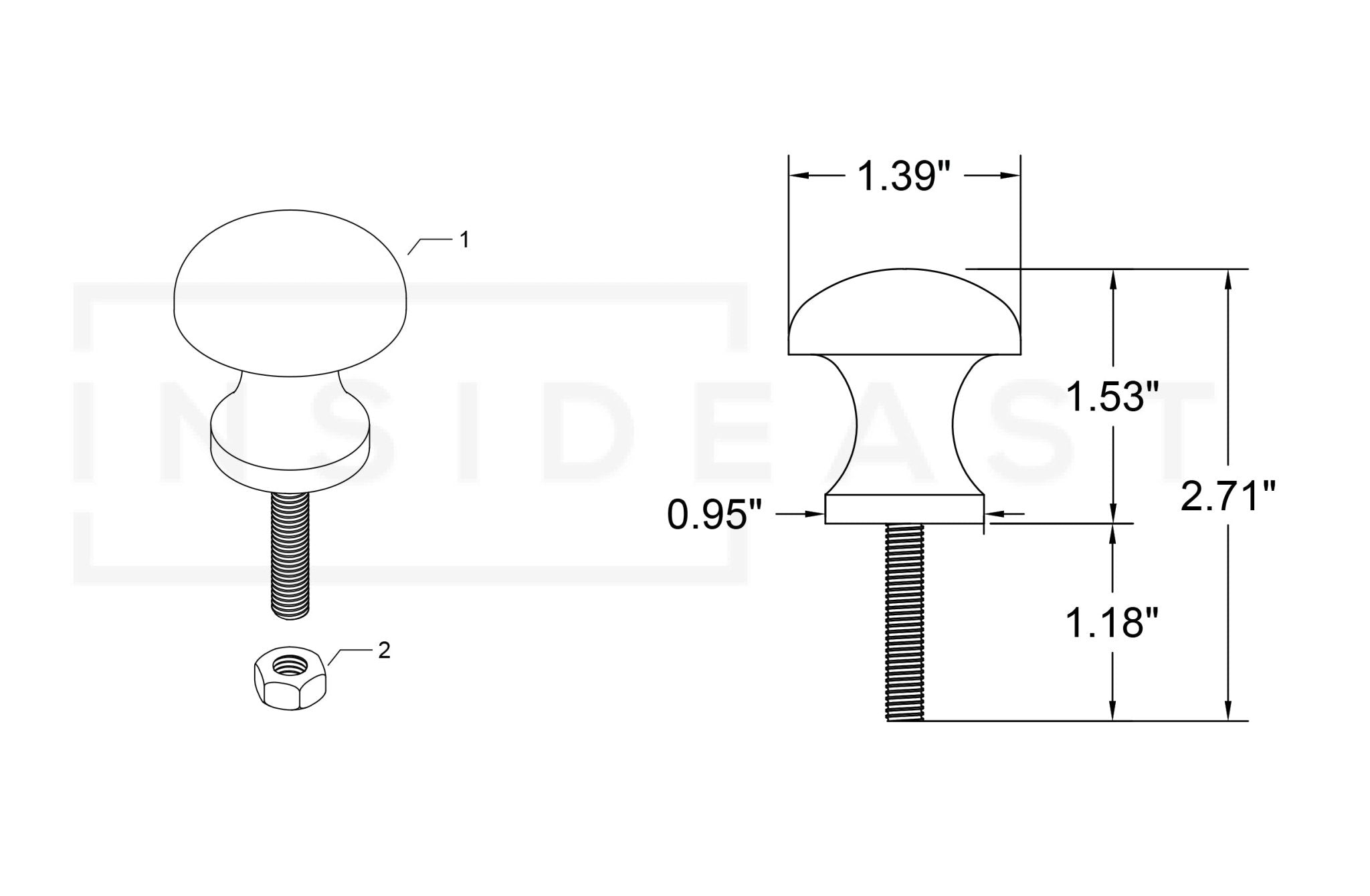 Solid Brass Round Knobs, Drawer Kitchen Knobs, Cabinet Knob alternate view 5