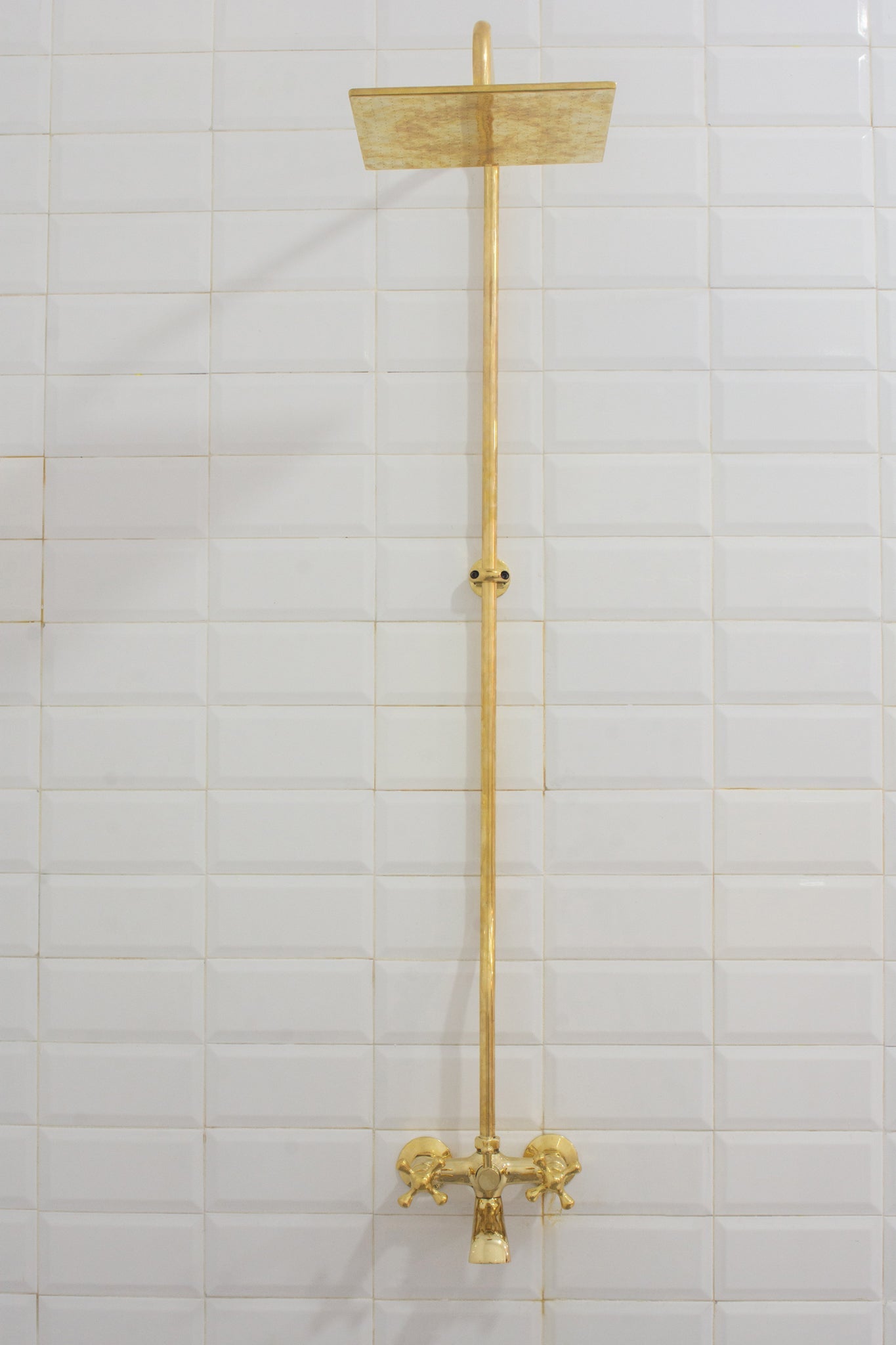 Solid Brass Shower System, Showerhead With Tub Filler, Rain Shower System, Exposed Pipe Tub Faucet alternate view 9