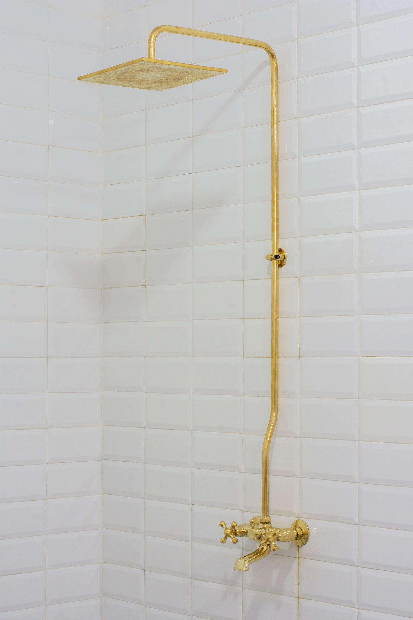 Solid Brass Shower System, Showerhead With Tub Filler, Rain Shower System, Exposed Pipe Tub Faucet alternate view 7